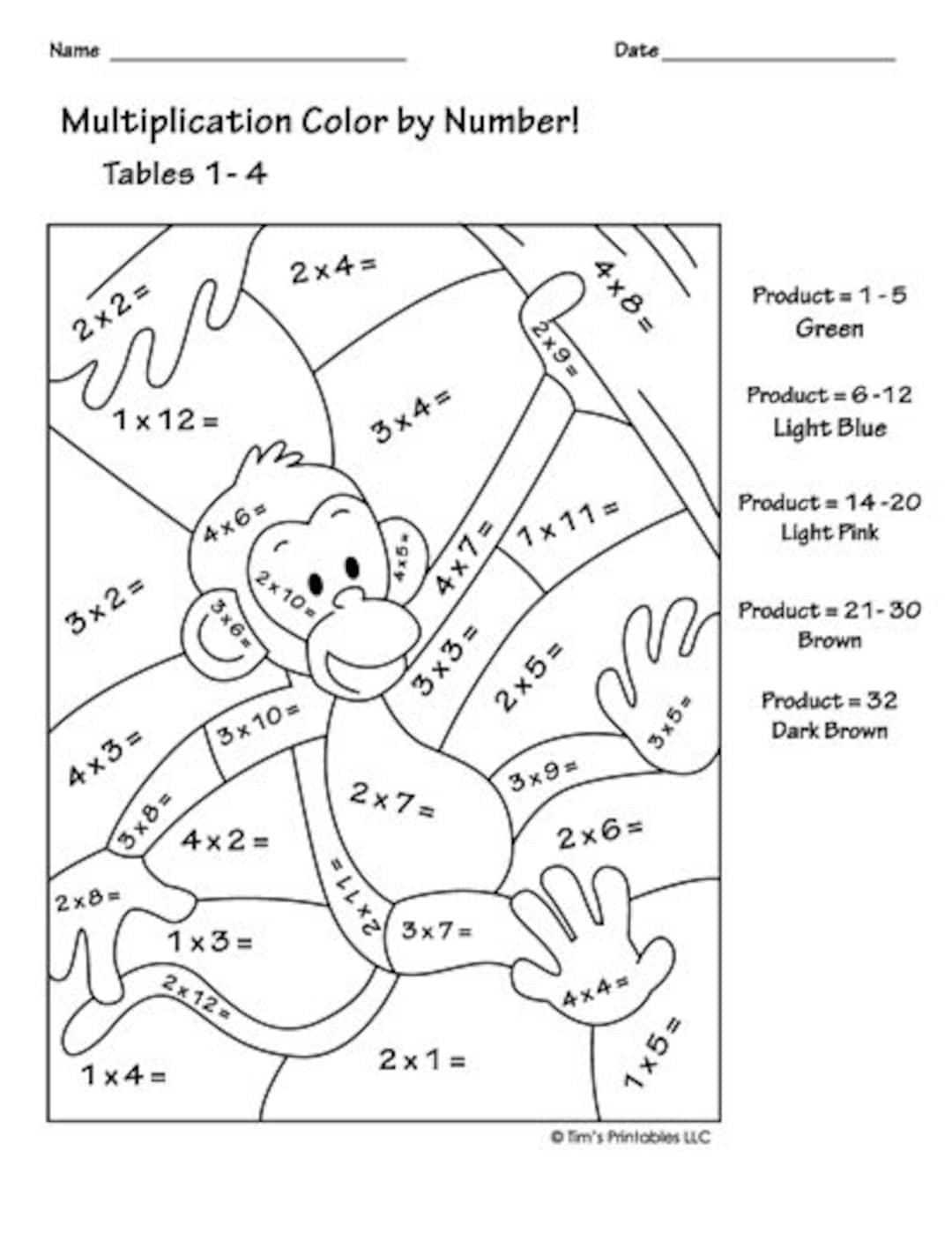 Multiplication Color By Code Multiplication Color By Number Multiplication Facts Math Coloring Sheets Coloring Pages Classful