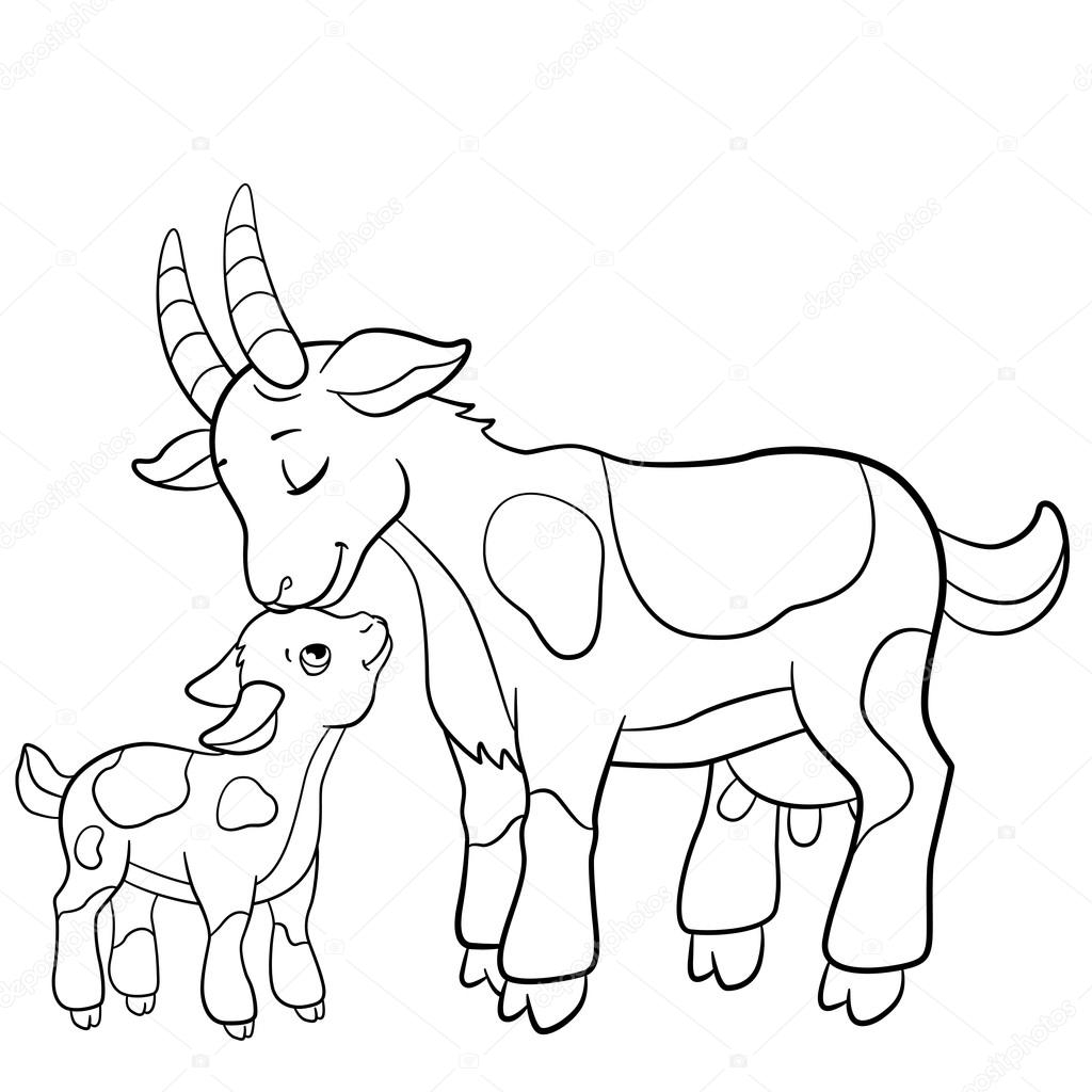 Coloring Pages Farm Animals Mother Goat With Her Goatling Stock Vector By Ya Mayka 115566226 Coloring Pages Farm Animals Mother Goat With Her Goatling Stock Vector By Ya Mayka 115566226