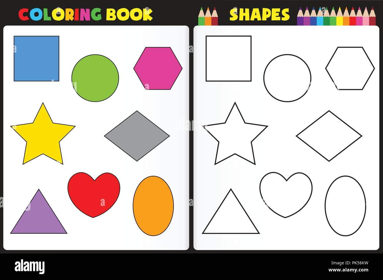 Coloring Shapes Hi Res Stock Photography And Images Alamy Shapes Coloring Page