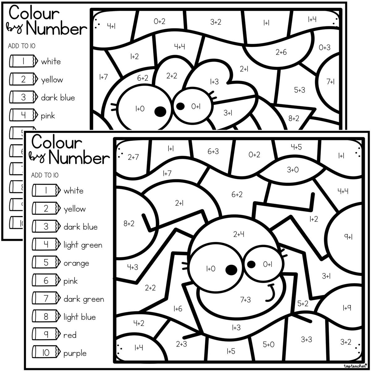 Colour By Number Addition To 10 Worksheets Top Teacher Colour By Number Addition To 10 Worksheets Top Teacher