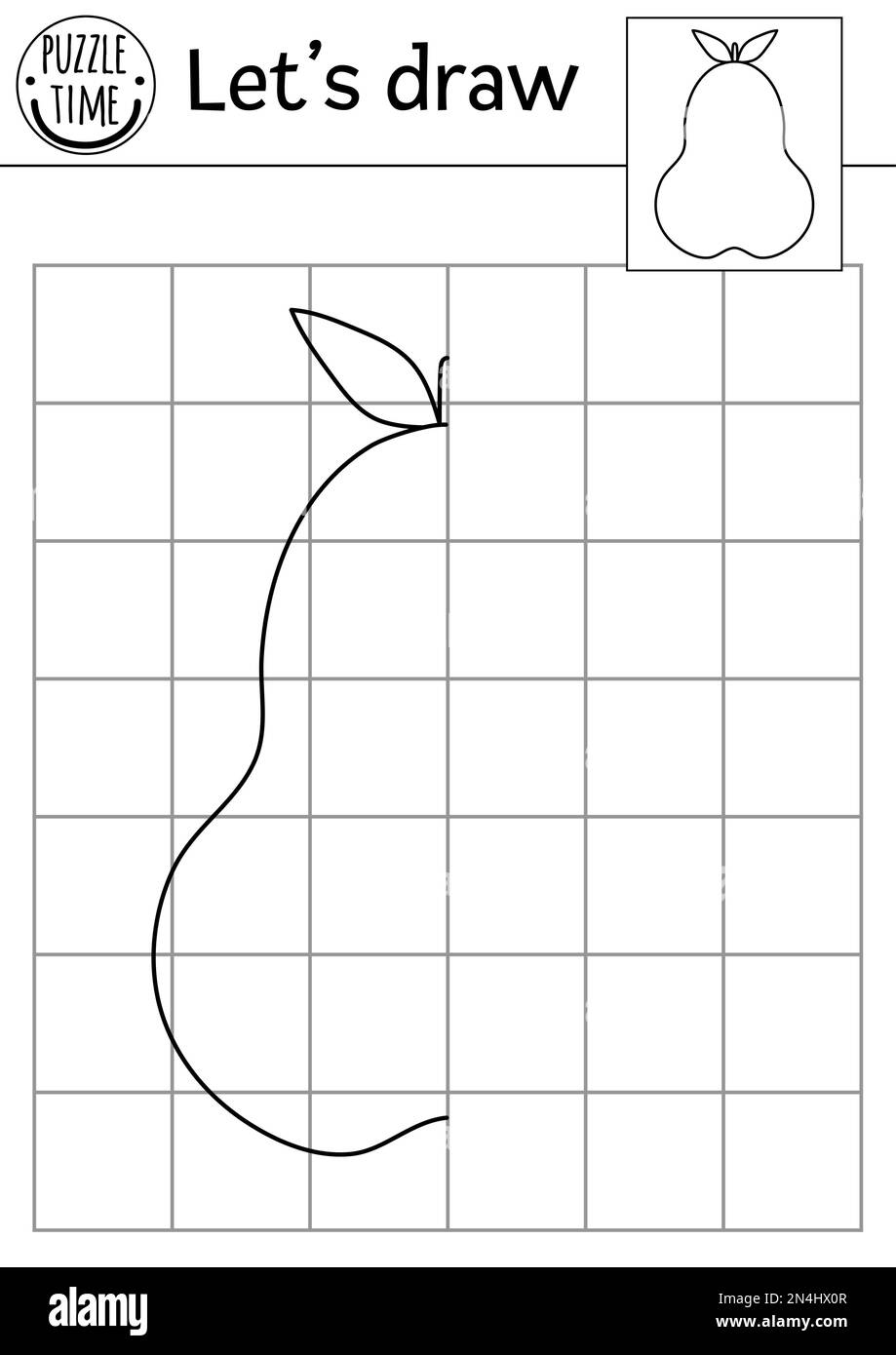 Complete The Pear Picture Vector Garden Symmetrical Drawing Practice Worksheet Printable Black And White Activity For Preschool Kids With Fruit Cop Stock Vector Image Art Alamy