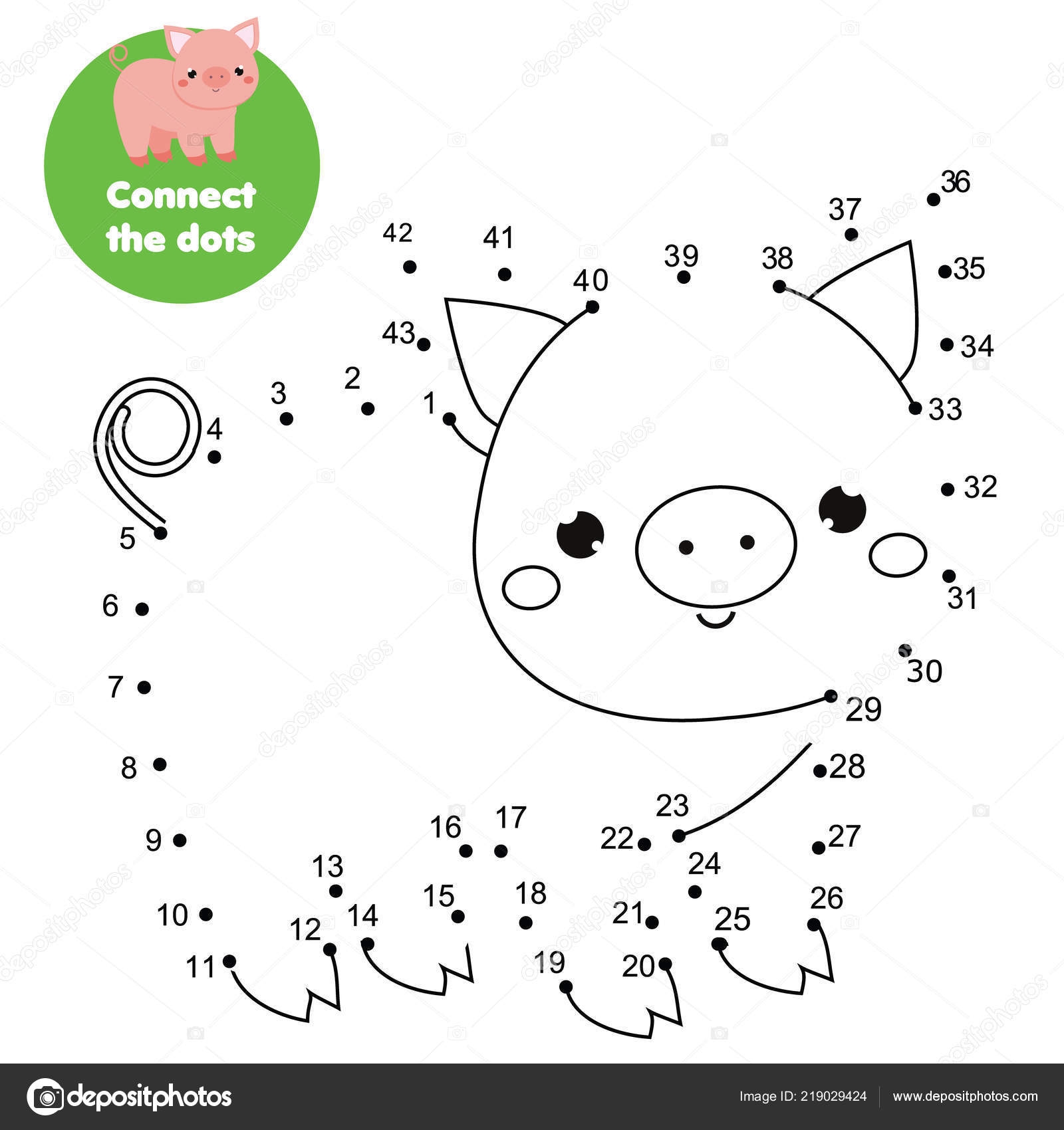 Connect Dots Children Educational Game Dot Dot Numbers Kids Animals Stock Vector By Ksuklein 219029424
