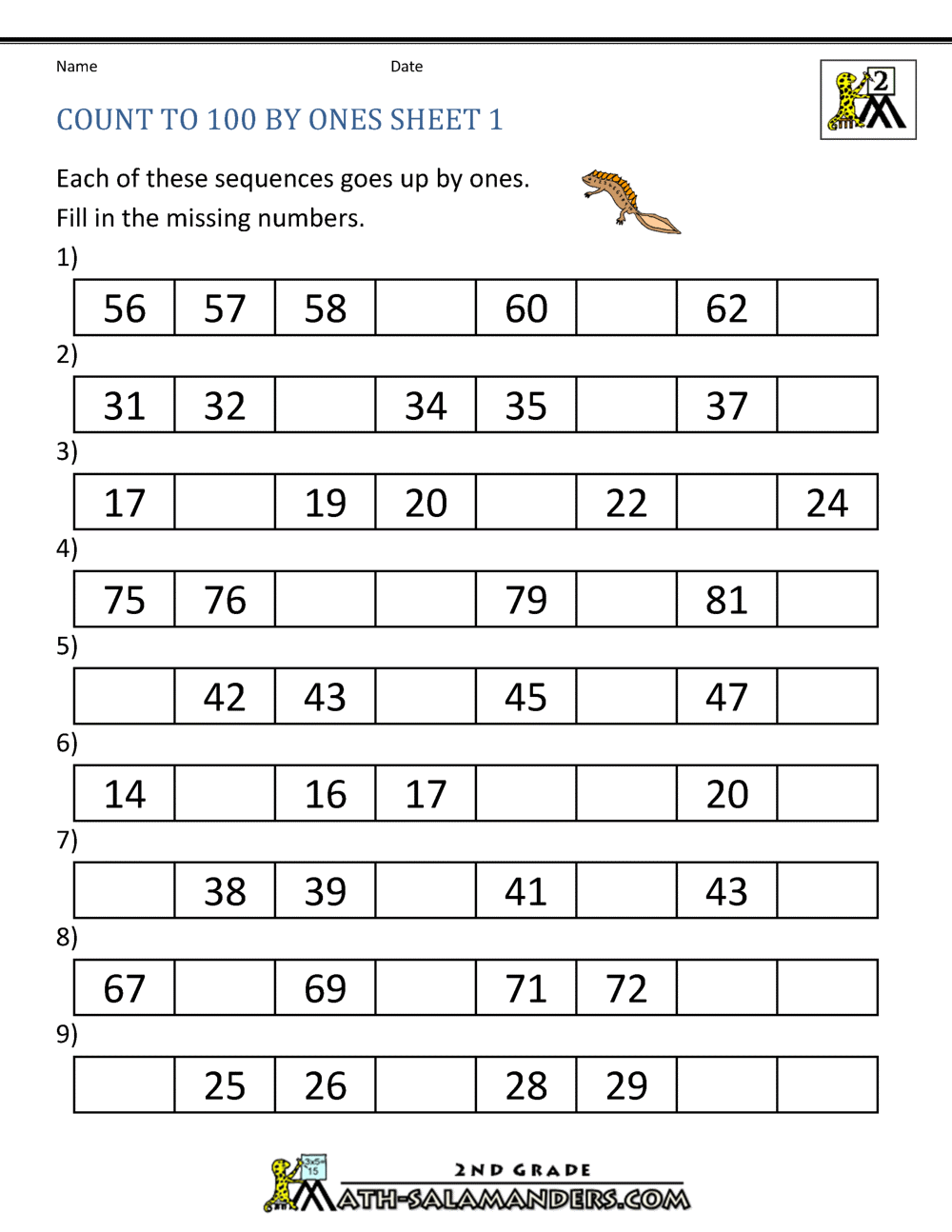 Count To 1000 By Ones Worksheets