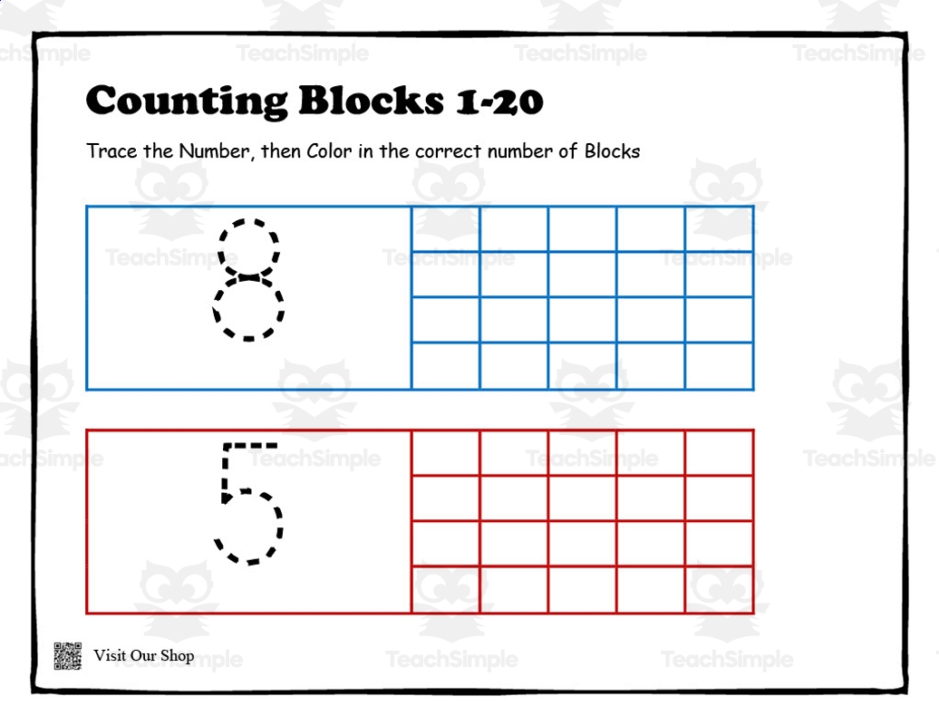 Counting Blocks Activity Sheets By Teach Simple Counting Blocks Activity Sheets By Teach Simple