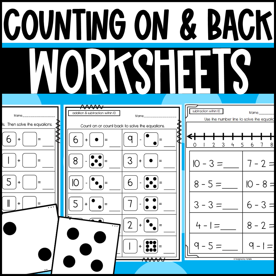 Counting On To Add And Counting Back To Subtract Worksheets Made By Teachers