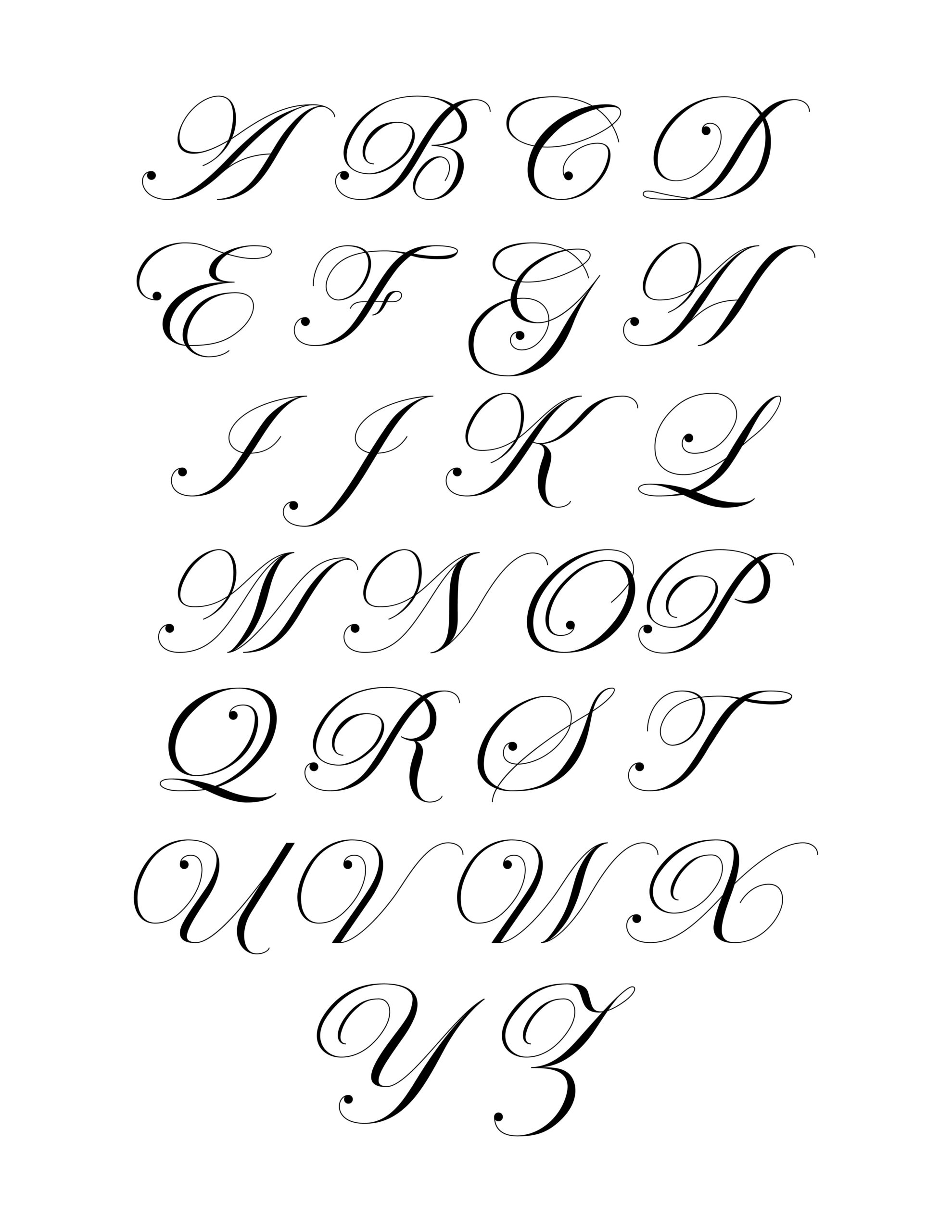 Cursive Alphabet Printable Royal Fancy Letters Cursive Chart Printable Cursive Alphabet Chart Two Sizes