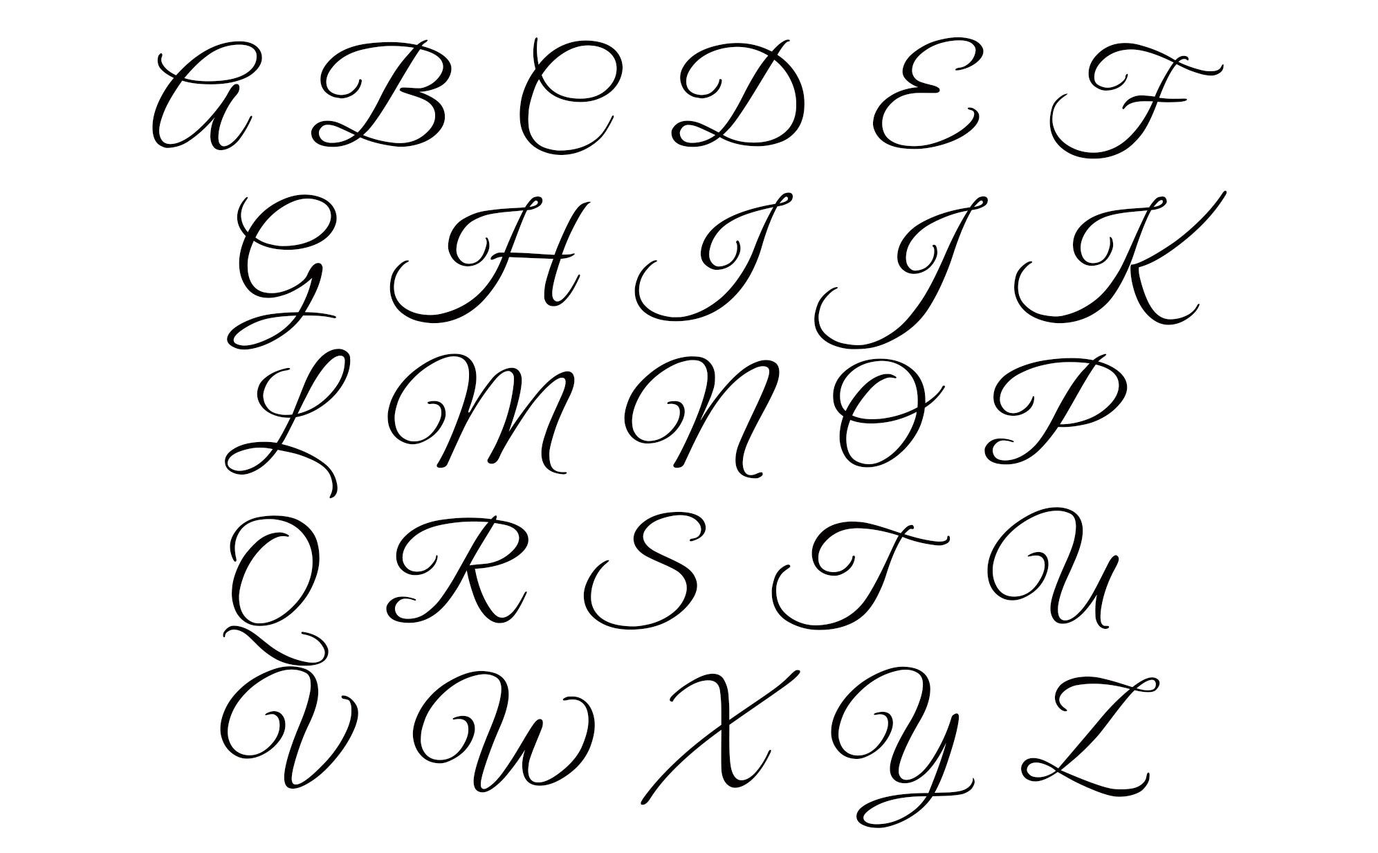 Cursive Alphabet Stencils Single Letters Or Entire Alphabet Etsy