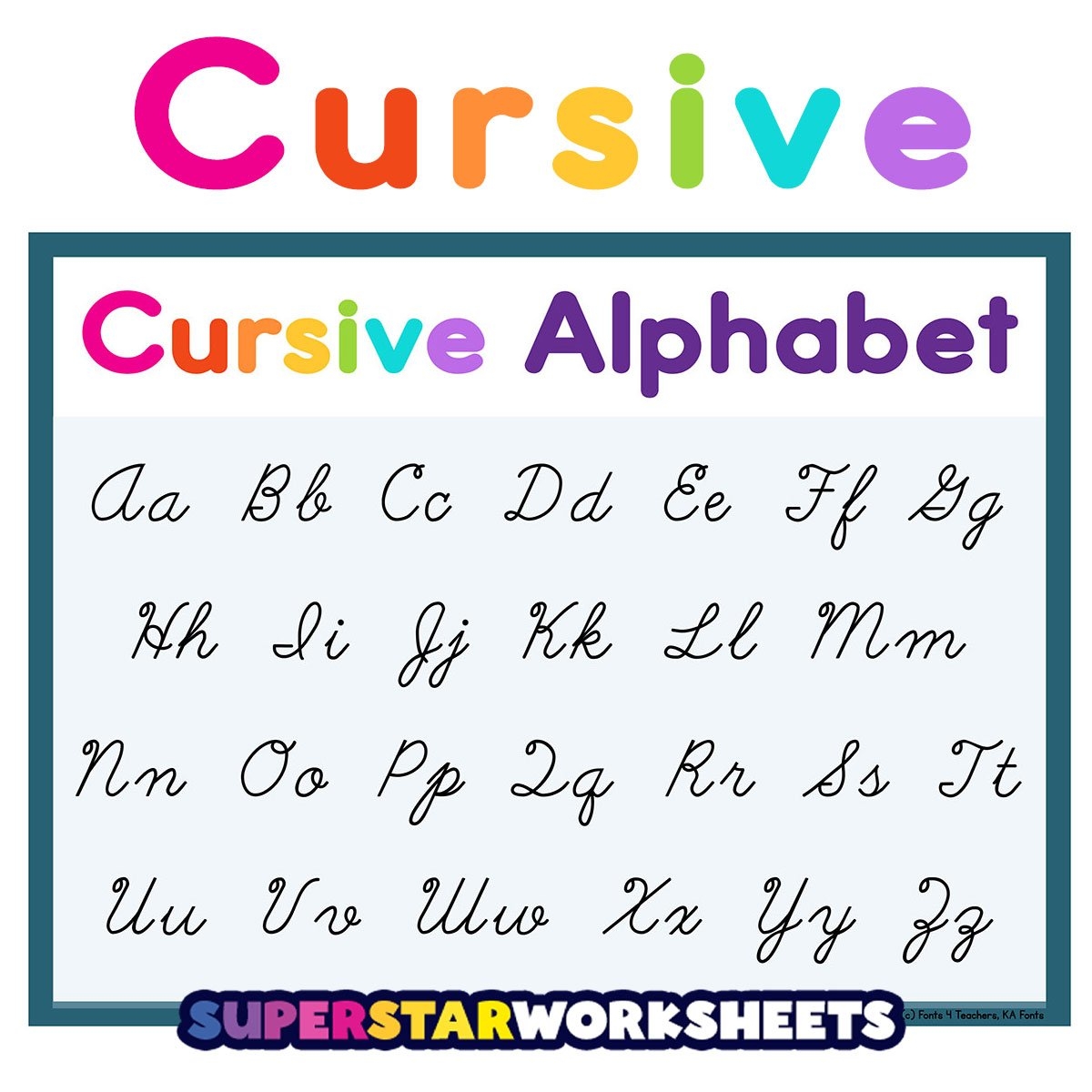 Cursive Alphabet Superstar Worksheets Cursive Alphabet Superstar Worksheets