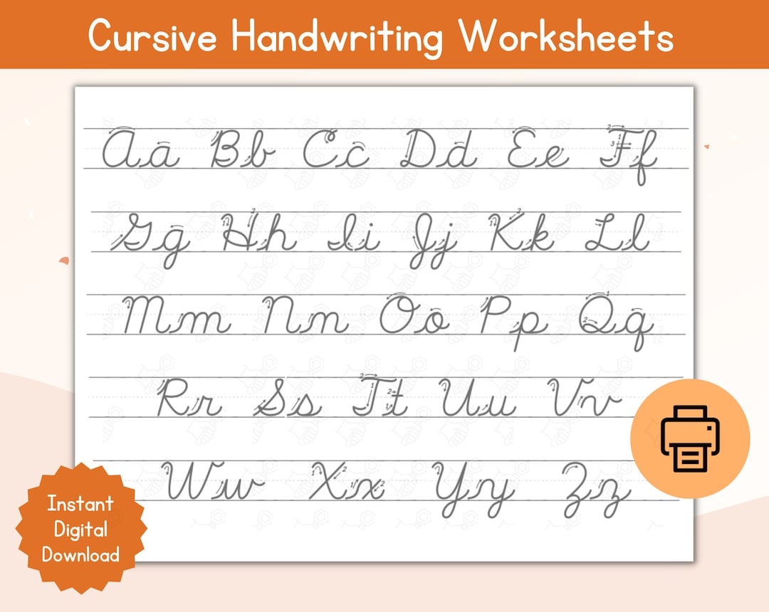 Free Printable Cursive Writing Worksheet Templates Canva