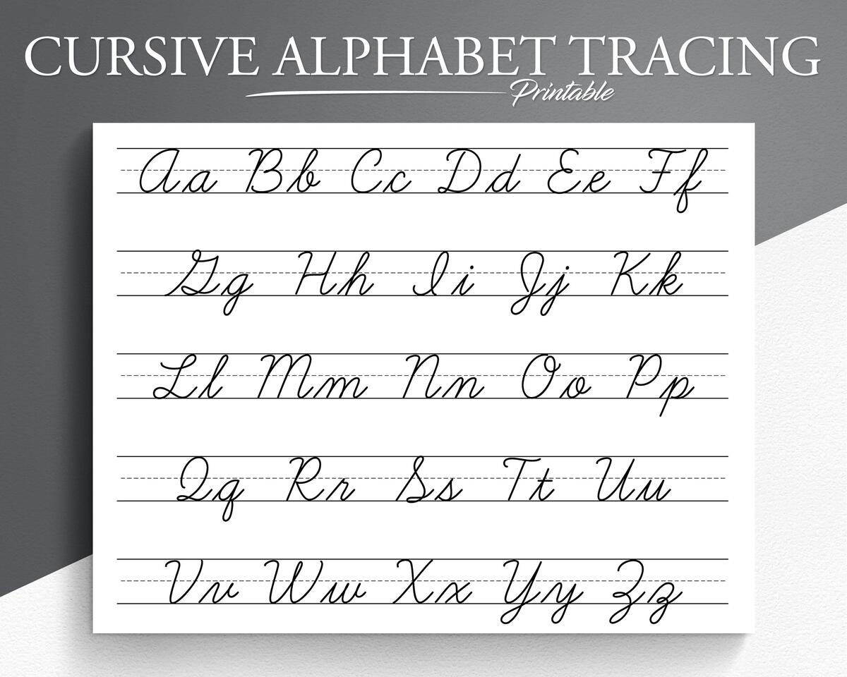 Cursive Alphabet To Trace Free Printable PDF Alien Schooler