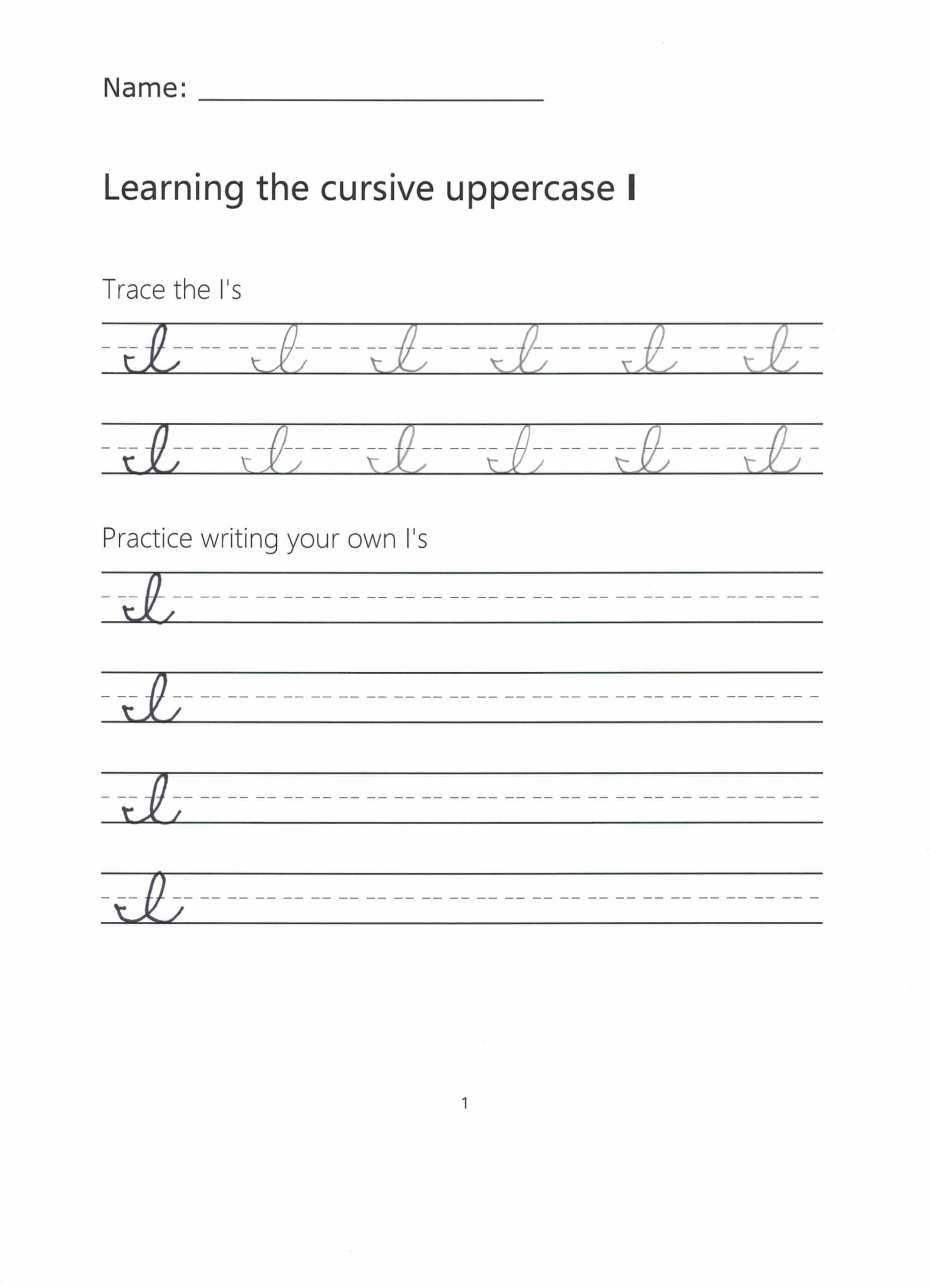 Cursive I How To Write A Capital I In Cursive