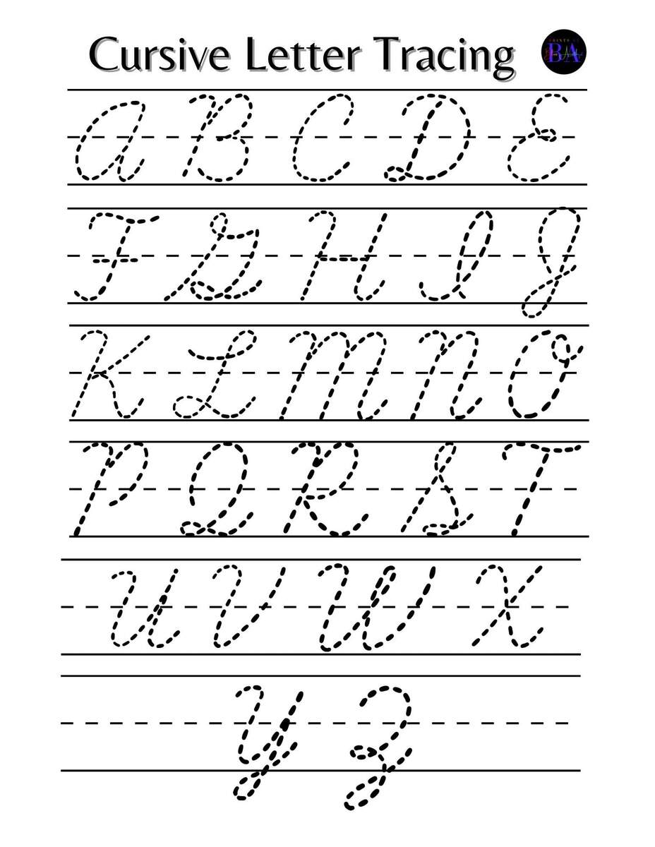 Cursive Alphabet To Trace Free Printable PDF Alien Schooler