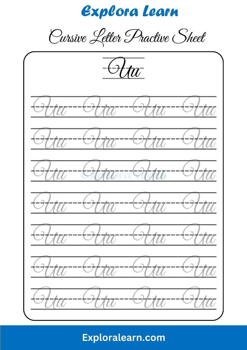 Cursive Letters Handwriting Worksheet Age 2 To 6 Years