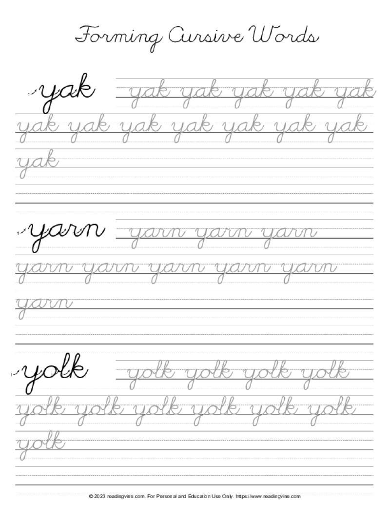 Cursive Writing Letter Y ReadingVine Cursive Writing Letter Y ReadingVine