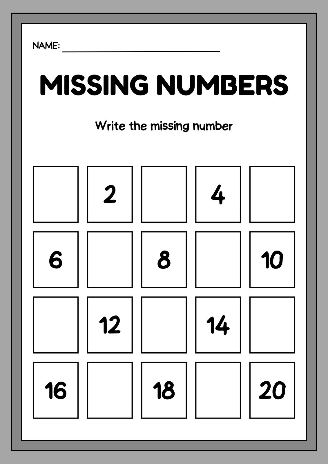 Customize 1 860 Kindergarten Math Worksheets Templates Online Canva Minibeast Themed Missing Number Odd And Even 1 20 Activity