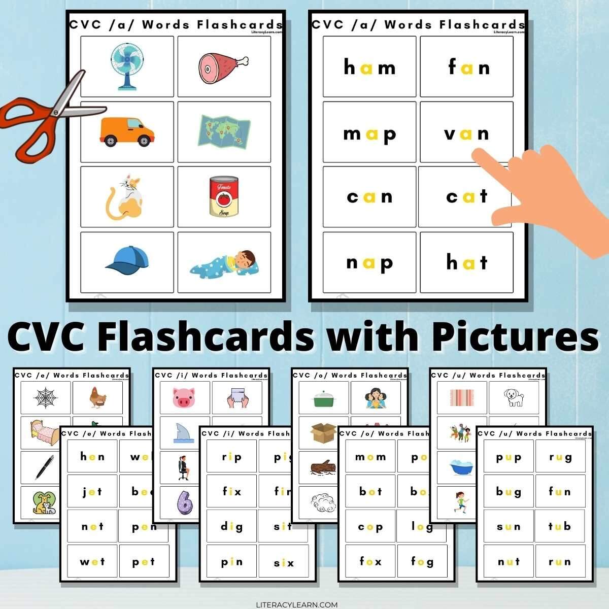 CVC Words Flashcards Printable Printable Parents