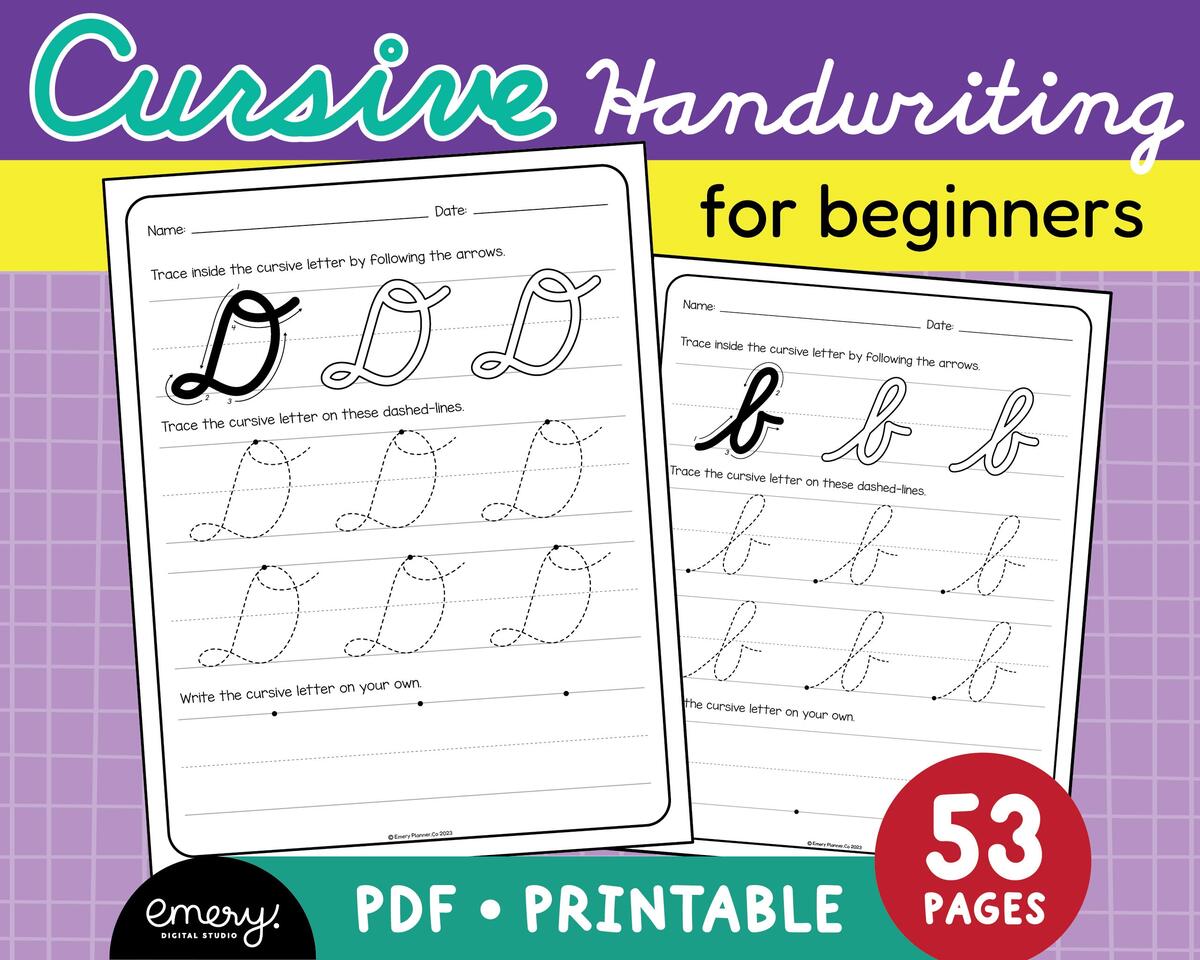 D Nealian Cursive Handwriting Practice Worksheet For Beginners PDF Etsy D Nealian Cursive Handwriting Practice Worksheet For Beginners PDF Etsy