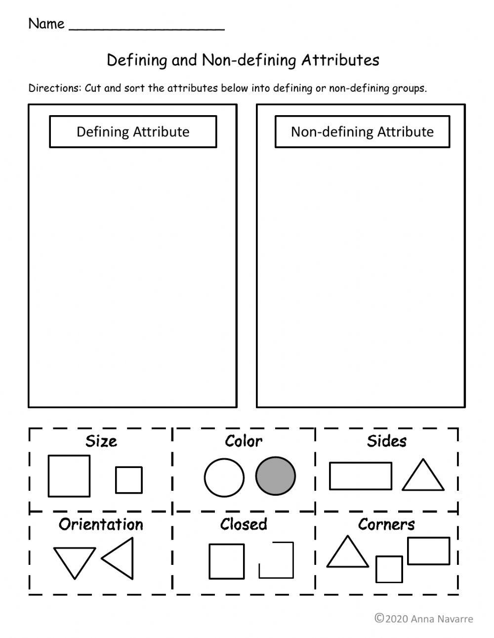 Defining And Non Defining Attributes Online Exercise For Live Worksheets Library