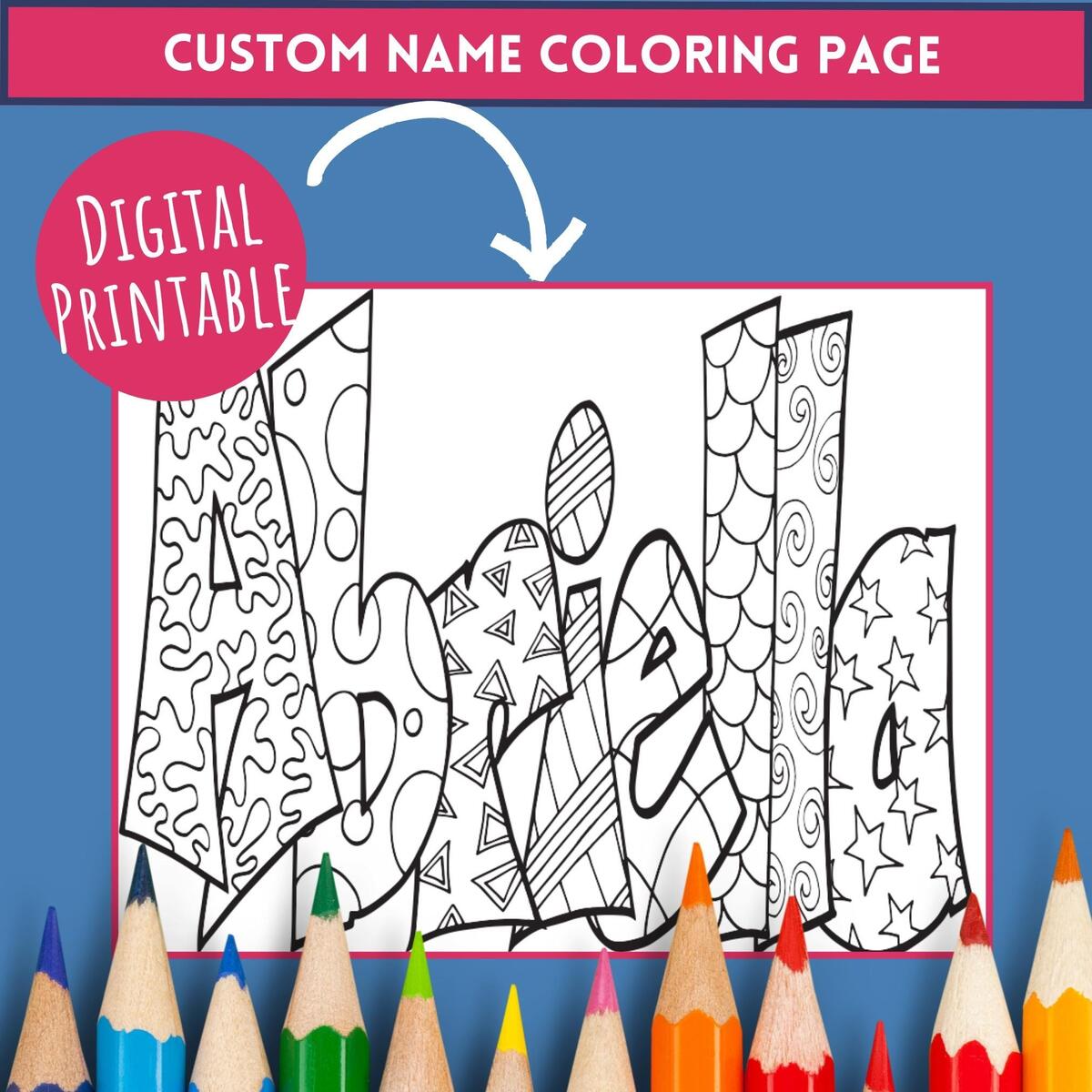 DIGITAL Item Custom Personalized Name Coloring Sheets One Day Delivery Bulk Options In Description Etsy DIGITAL Item Custom Personalized Name Coloring Sheets One Day Delivery Bulk Options In Description Etsy