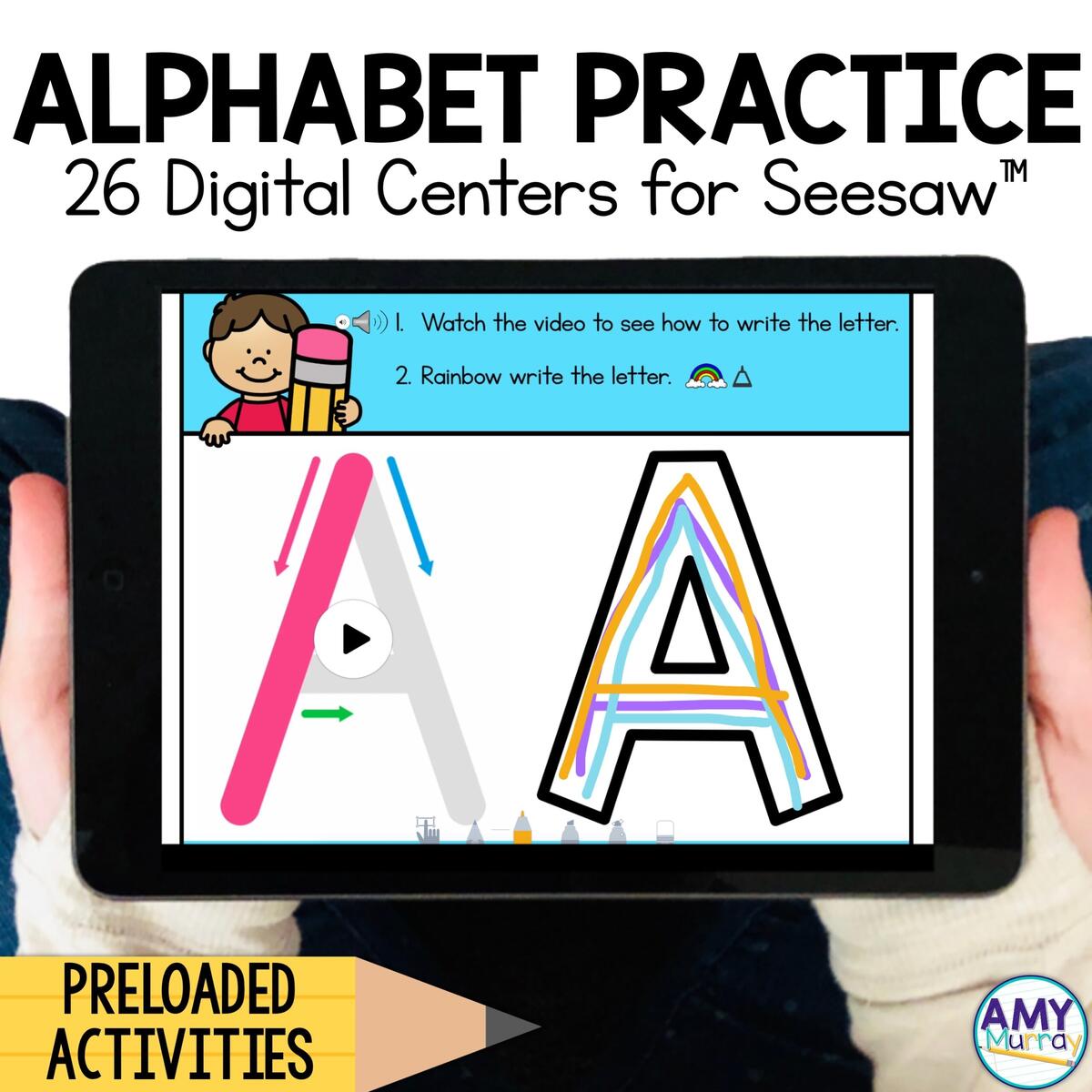 Digital Letter Practice Alphabet Centers For Seesaw Teaching Exceptional Kinders