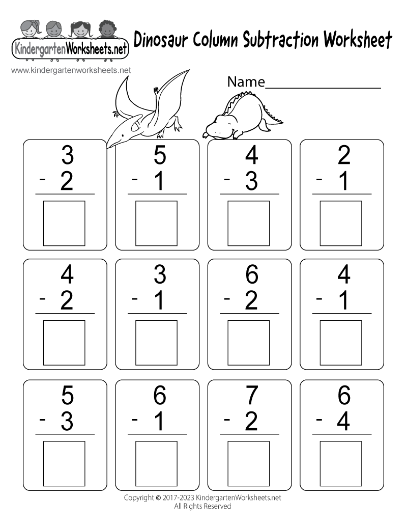 Free Subtraction Worksheets For Kindergarten