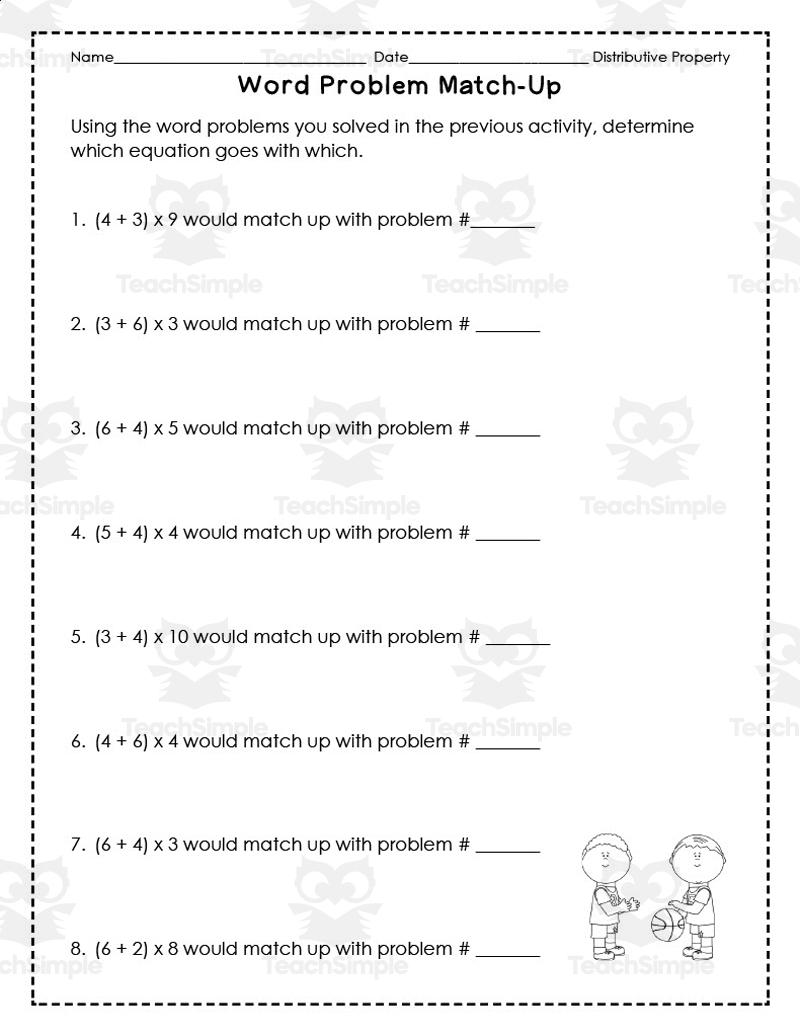 Distributive Property Word Problems By Teach Simple