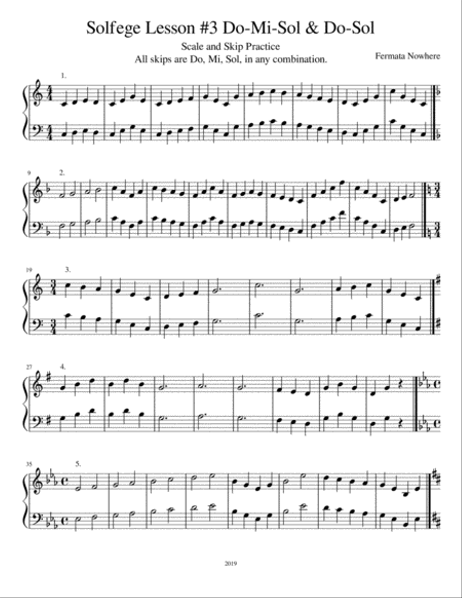 Do Mi Sol Do Sol Sighting Singing Solfege Practice Worksheets Choir 4 Part SATB Intermediate Digital Sheet Music Sheet Music Plus