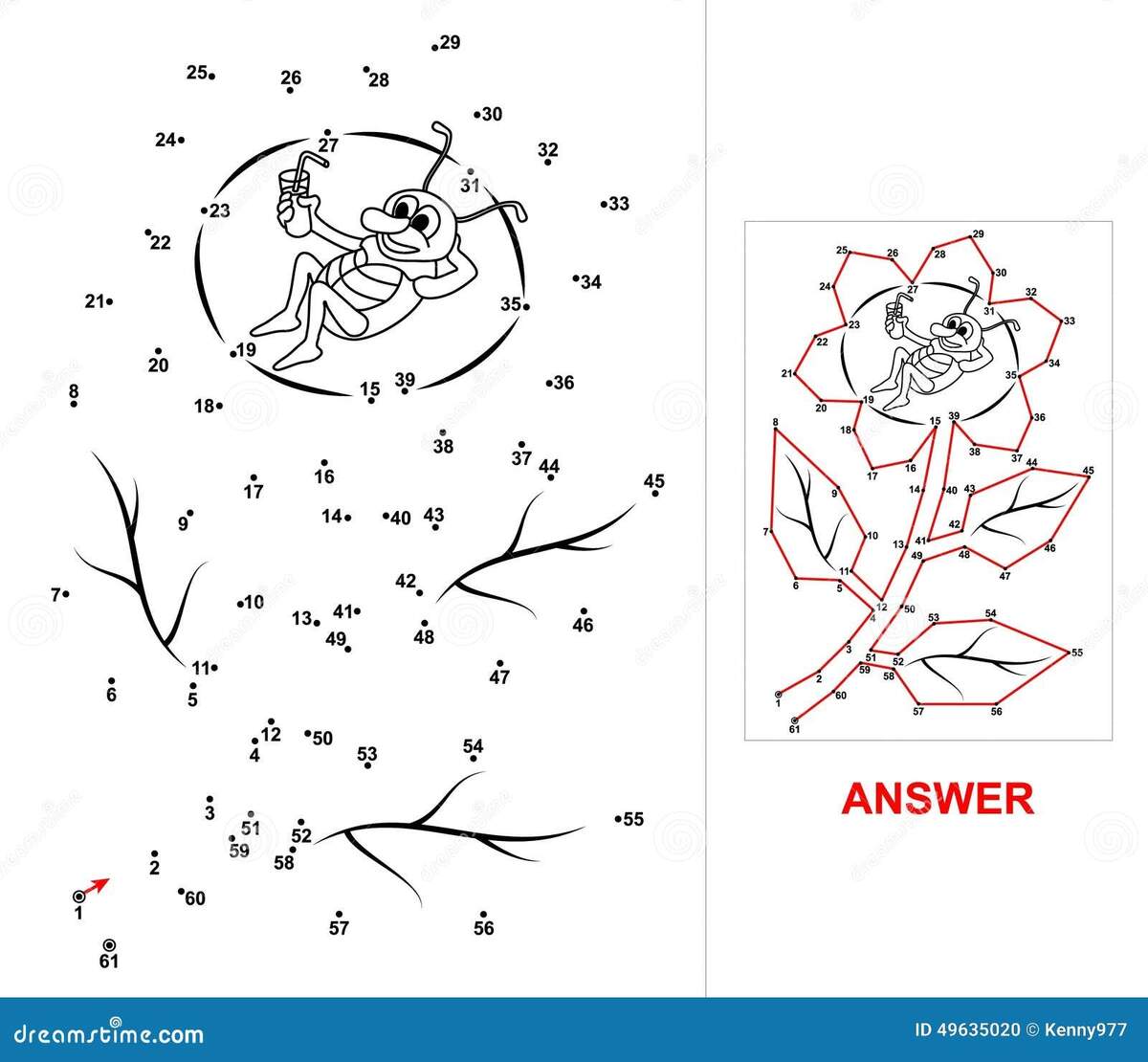 Dot To Dot Flower Stock Vector Illustration Of Coloring 49635020 Dot To Dot Flower Stock Vector Illustration Of Coloring 49635020