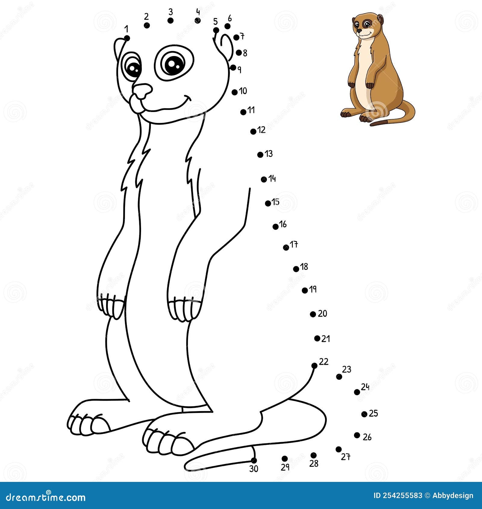 Dot To Dot Meerkat Coloring Page For Kids Stock Vector Illustration Of Wildlife Animal 254255583 Dot To Dot Qantassaurus Dinosaur Coloring Isolated Stock Vector Image Art Alamy