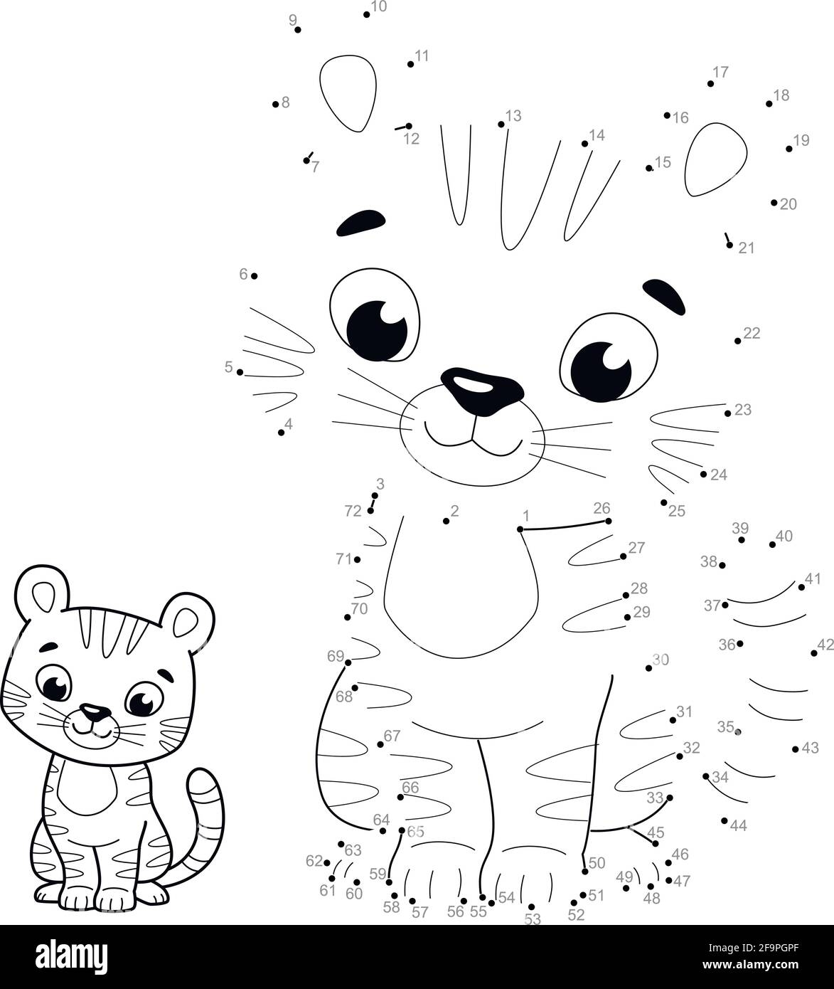 Dot To Dot Puzzle For Children Connect Dots Game Stock Vector Image Art Alamy