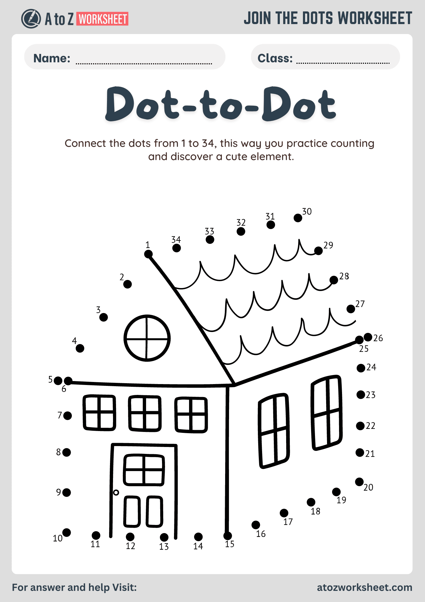 Dot To Dot Worksheet For Kids A To Z Worksheet