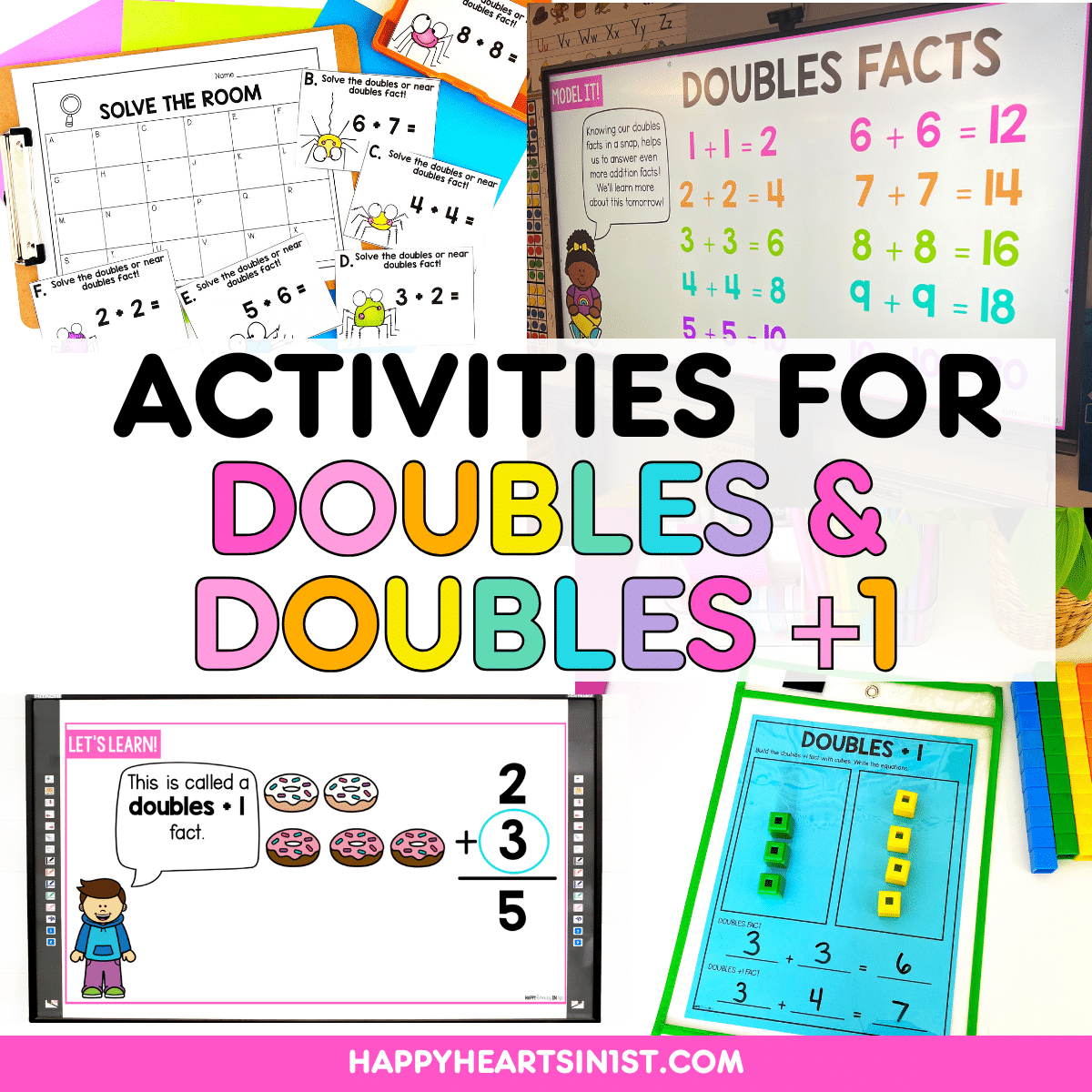 Doubles And Doubles 1 Strategy For First Grade Addition Happy Hearts In 1st