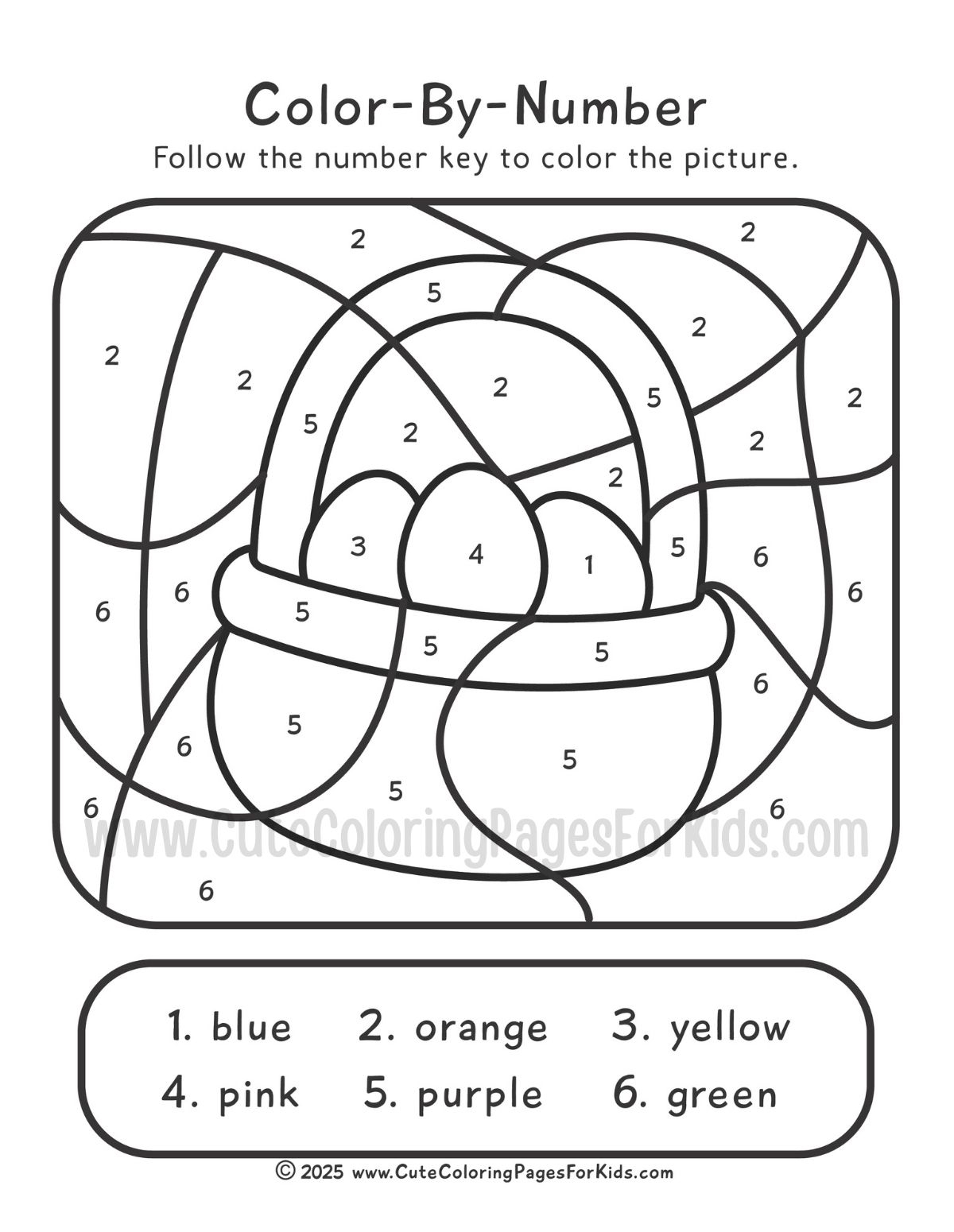 Easter Color By Number Printables Cute Coloring Pages For Kids