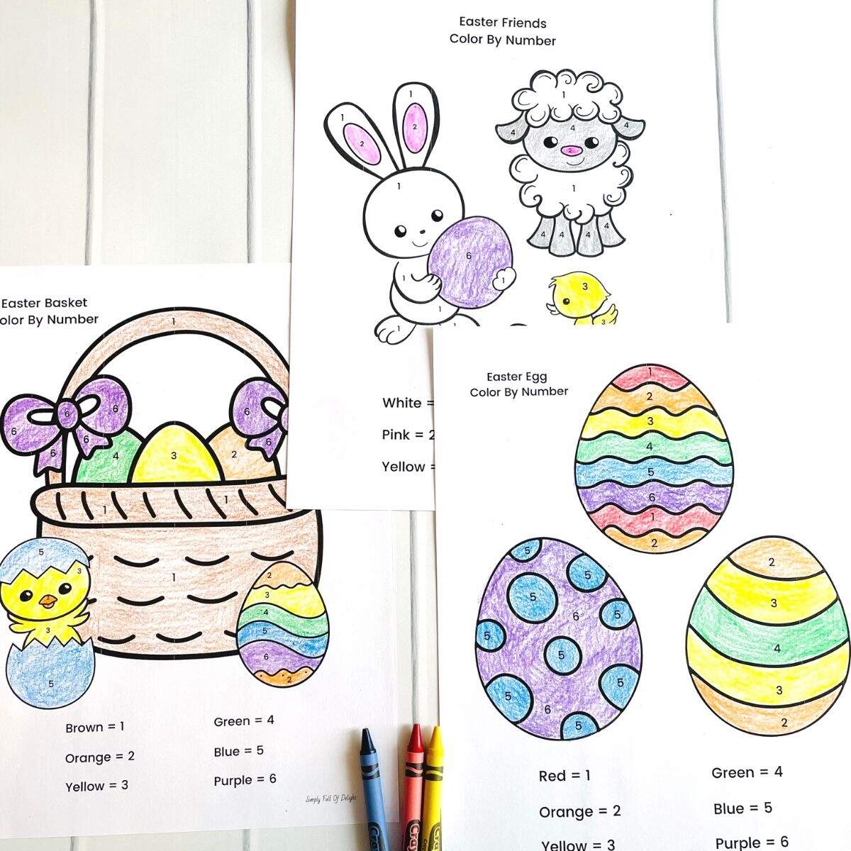 Easter Color By Number Worksheets Free Printable