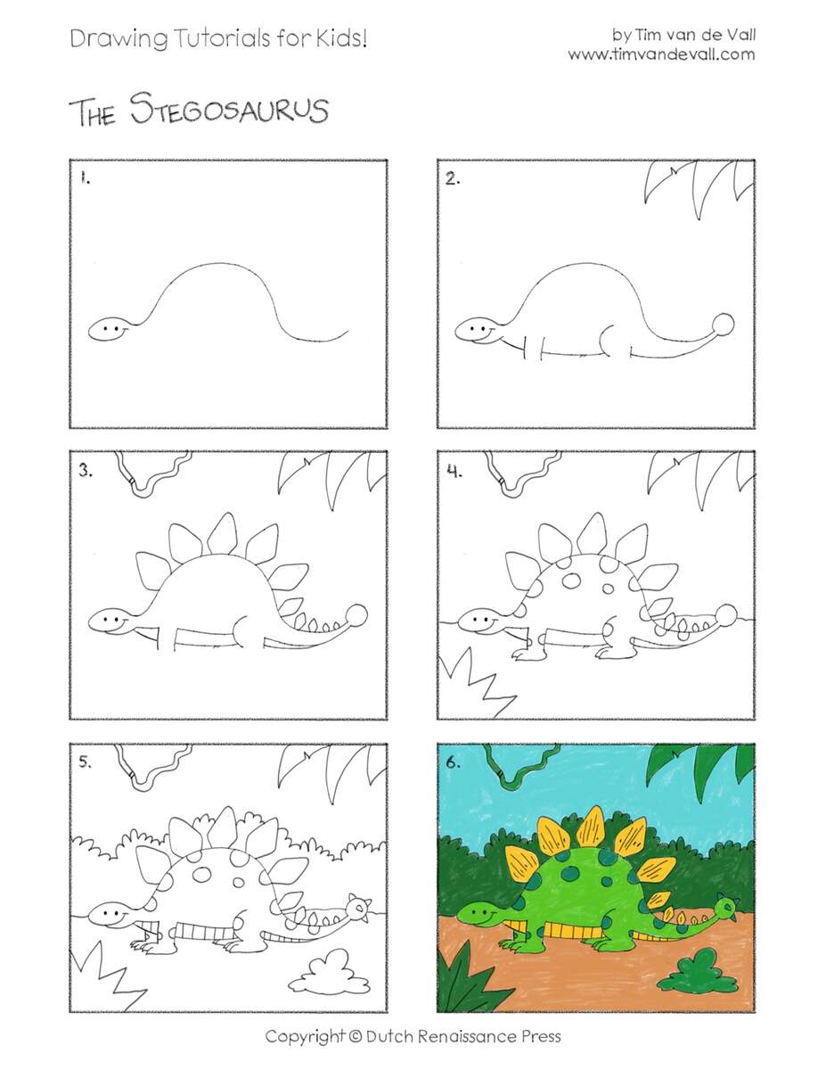 Easy Drawing Tutorials For Kids Stegosaurus Tim S Printables Easy Drawing Tutorials For Kids Stegosaurus Tim S Printables