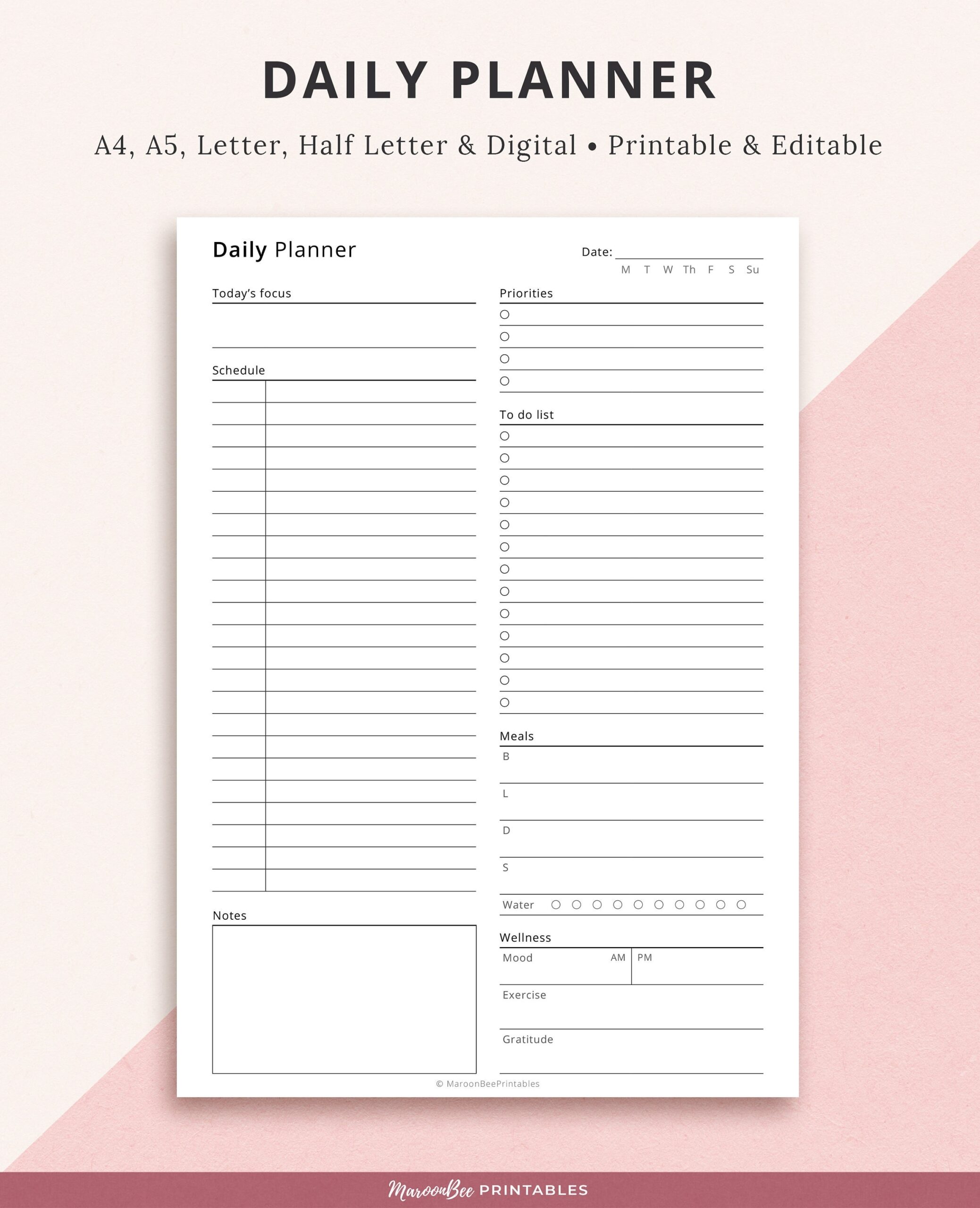 Editable Daily Planner Daily Printable Planner Daily Hourly Planner To Do List Planner Undated Daily Planner Inserts A4 A5 Letter Half Etsy Editable Daily Planner Daily Printable Planner Daily Hourly Planner To Do List Planner Undated Daily Planner Inserts A4 A5 Letter Half Etsy