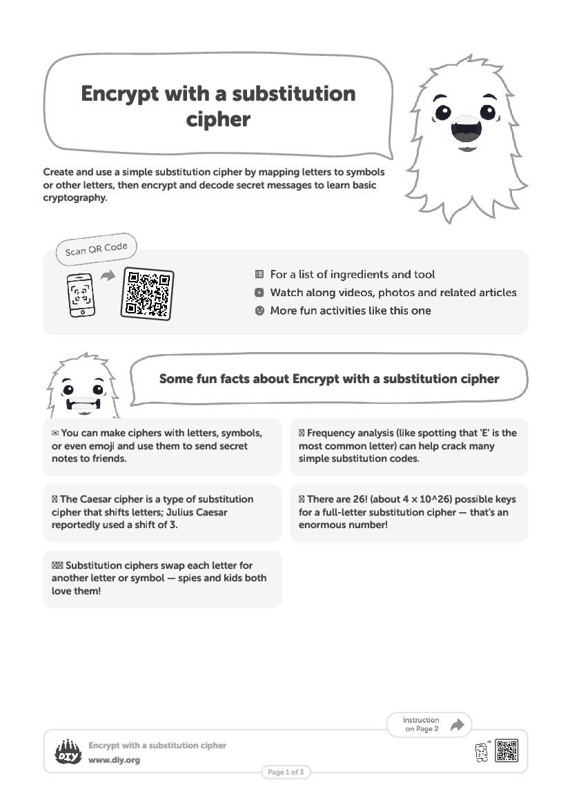 Encrypt With A Substitution Cipher Activities For Kids