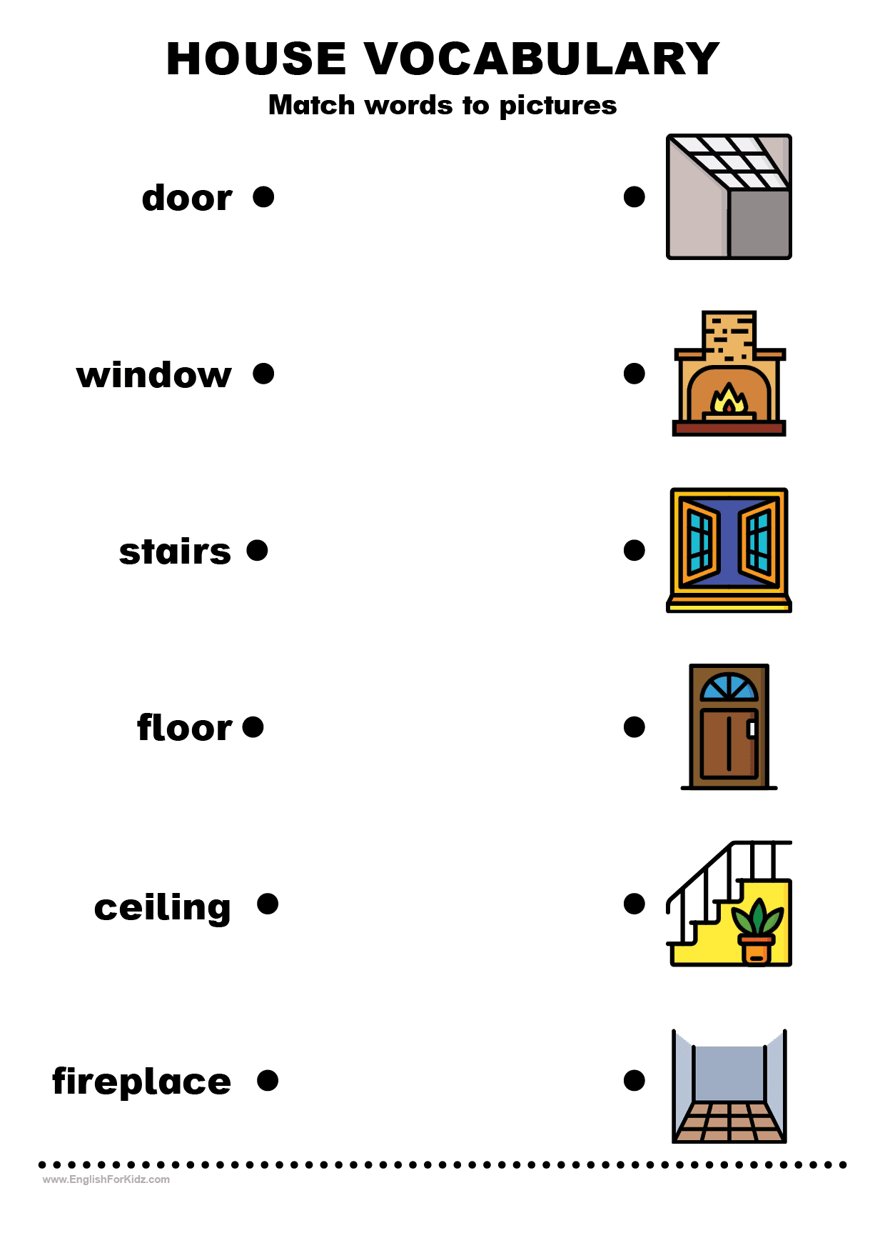 Parts Of The House Worksheets And Exercises In English