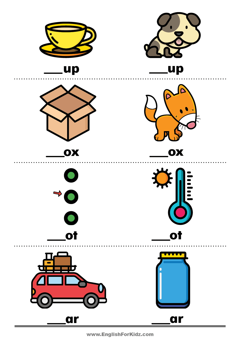 English For Kids Step By Step Missing Letters Worksheets