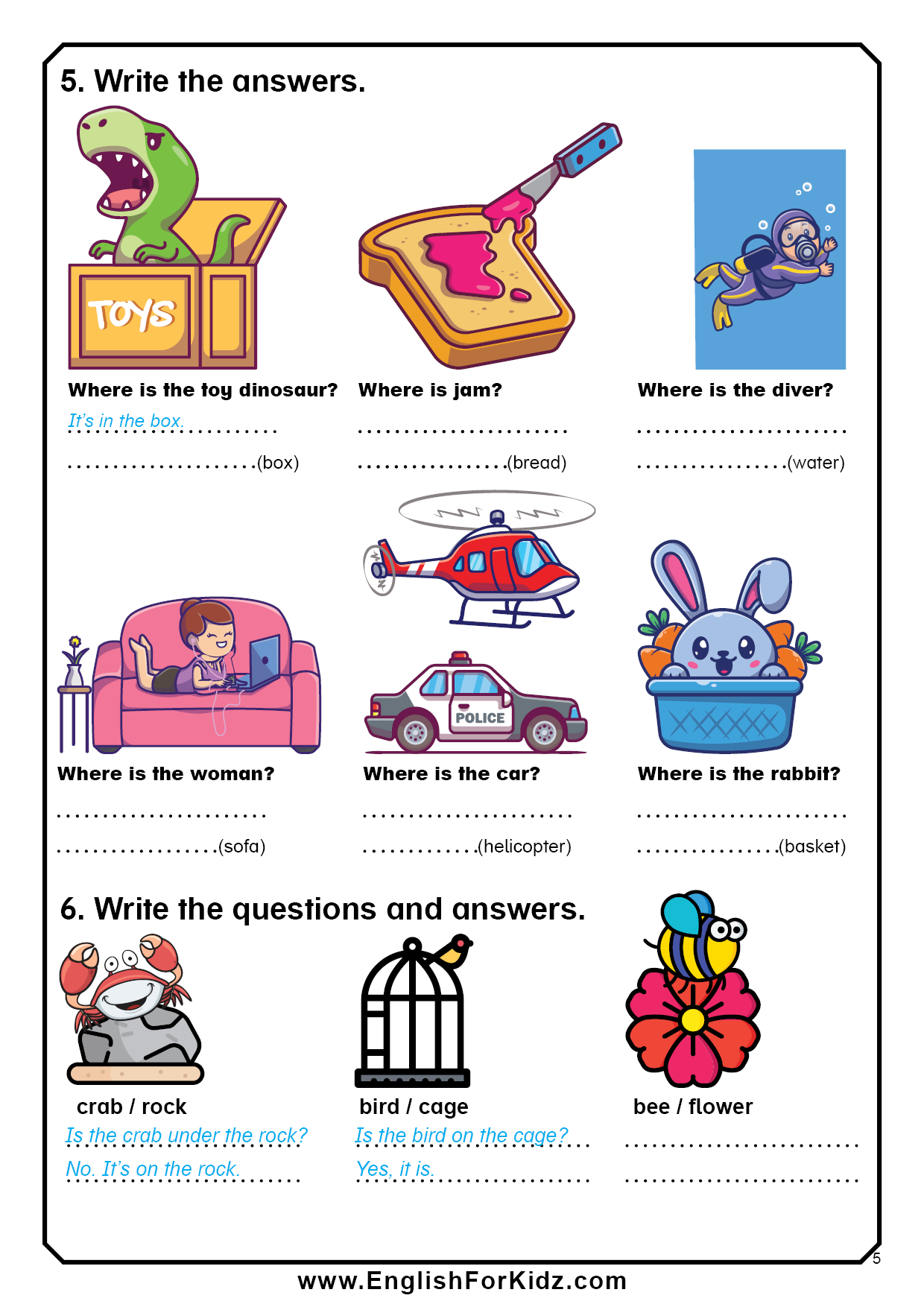 English For Kids Step By Step Prepositions Worksheets English For Kids Step By Step Prepositions Worksheets