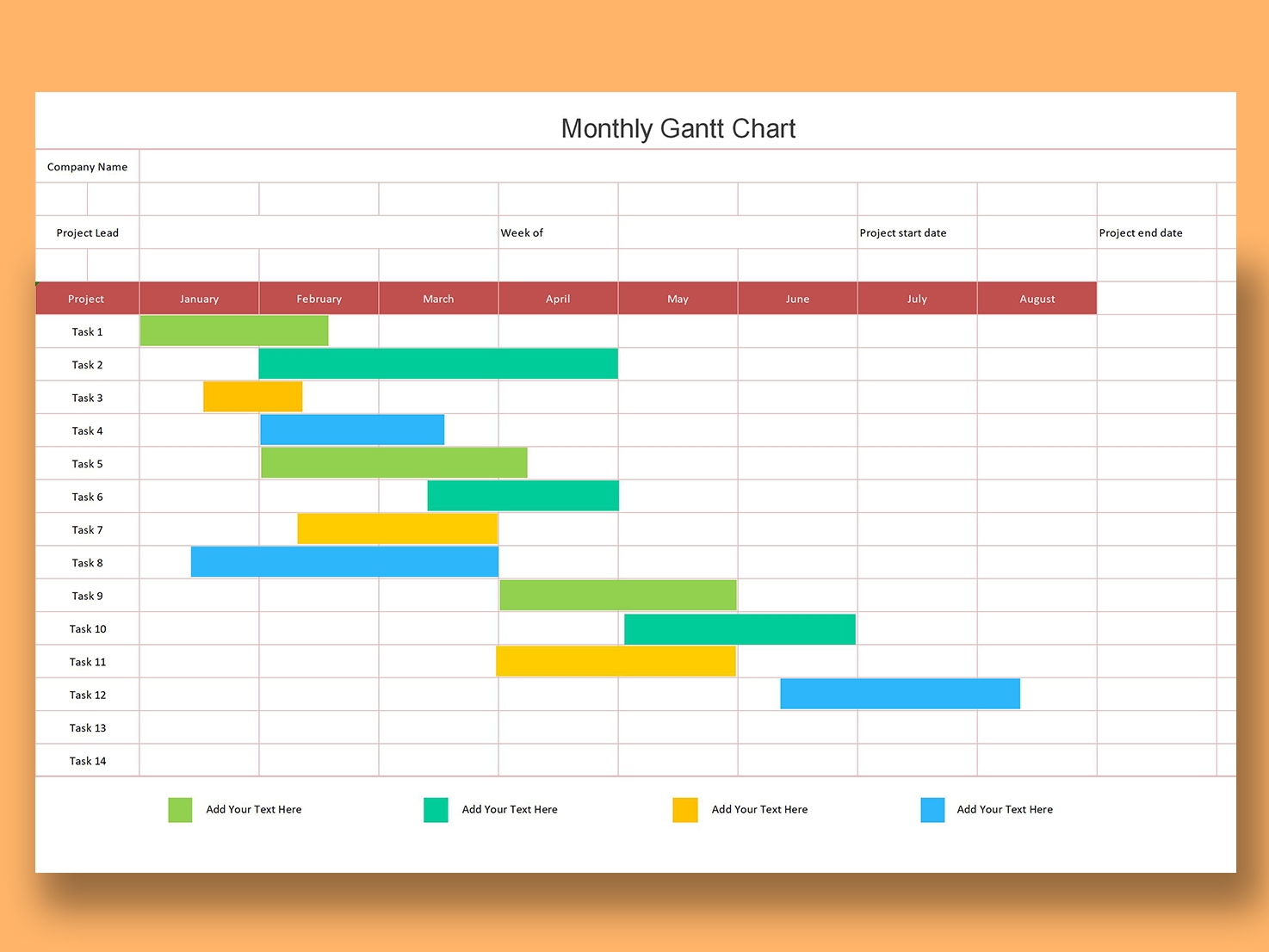 EXCEL Of Simple Monthly Gantt Chart Xlsx WPS Free Templates Free Monthly Gantt Chart Template Excel GSheet