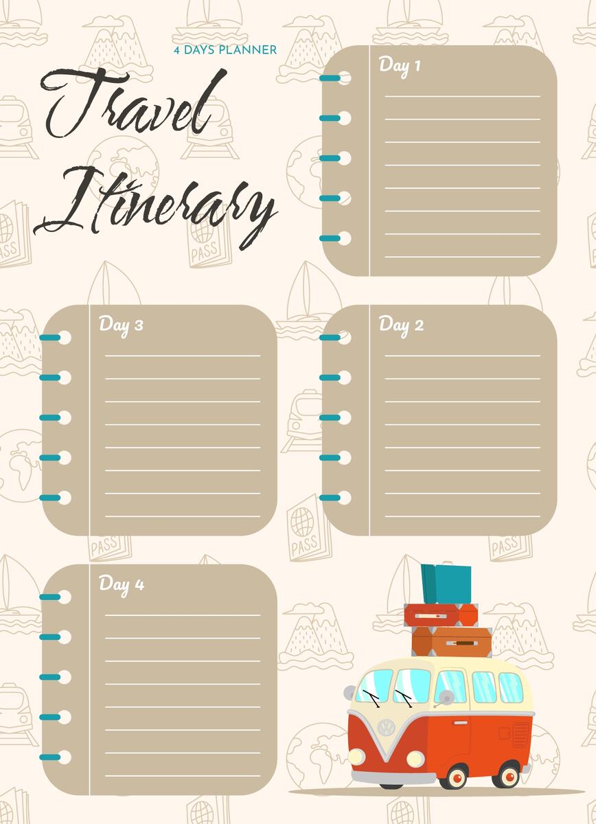 Family Vacation Itinerary Free Google Docs Template Gdoc Io