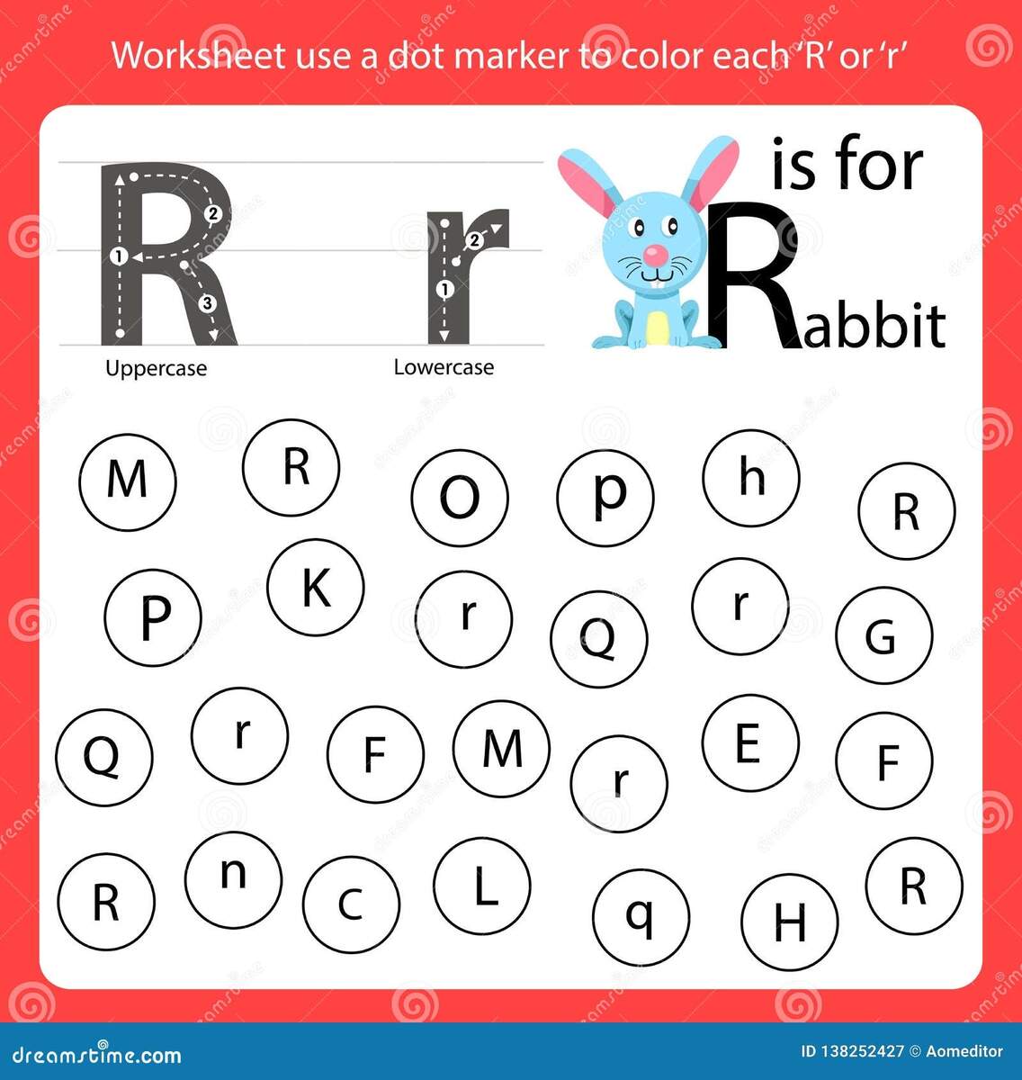 Find The Letter Worksheet Use A Dot Marker To Color Each R Stock Vector Illustration Of Worksheet Circle 138252427 Find The Letter Worksheet Use A Dot Marker To Color Each R Stock Vector Illustration Of Worksheet Circle 138252427