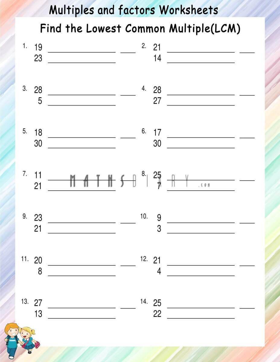 Finding Lowest Common Multiples Worksheets Math Worksheets MathsDiary