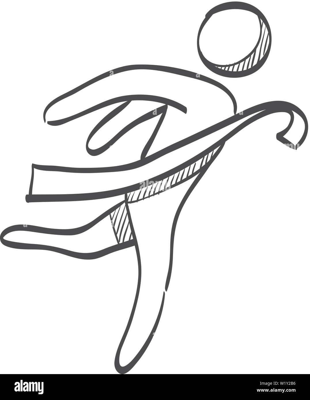 Finish Line Icon In Doodle Sketch Lines Sport Runner Marathon Competition Winning Champion Stock Vector Image Art Alamy