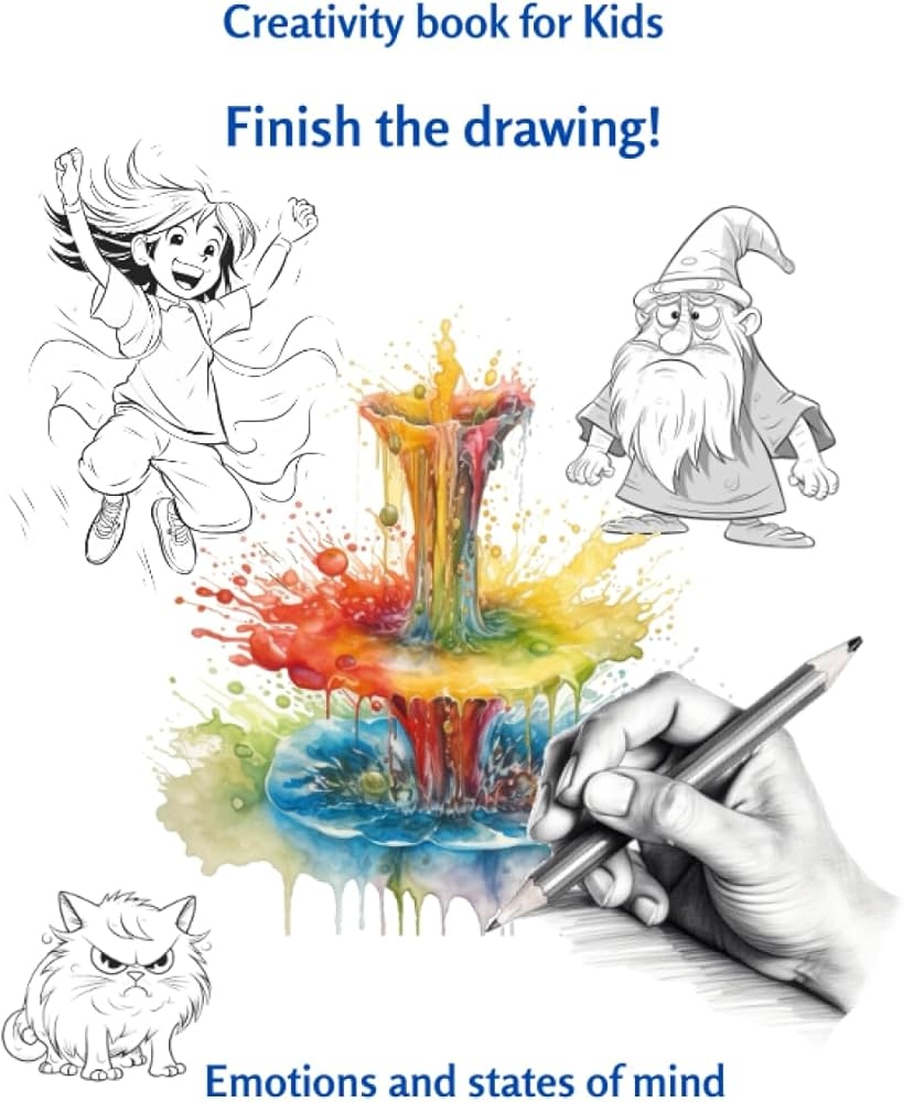 Finish The Drawing Creativity Book For Kids Aged 7 12 Emotions And States Of Mind Demzini Mrs Agnese 9798395841896 Amazon Books
