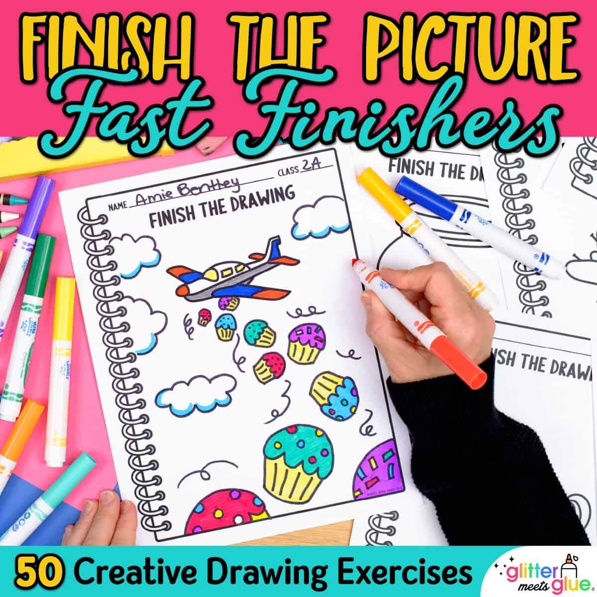 Finish The Picture Worksheets Finish The Drawing Fast Finishers