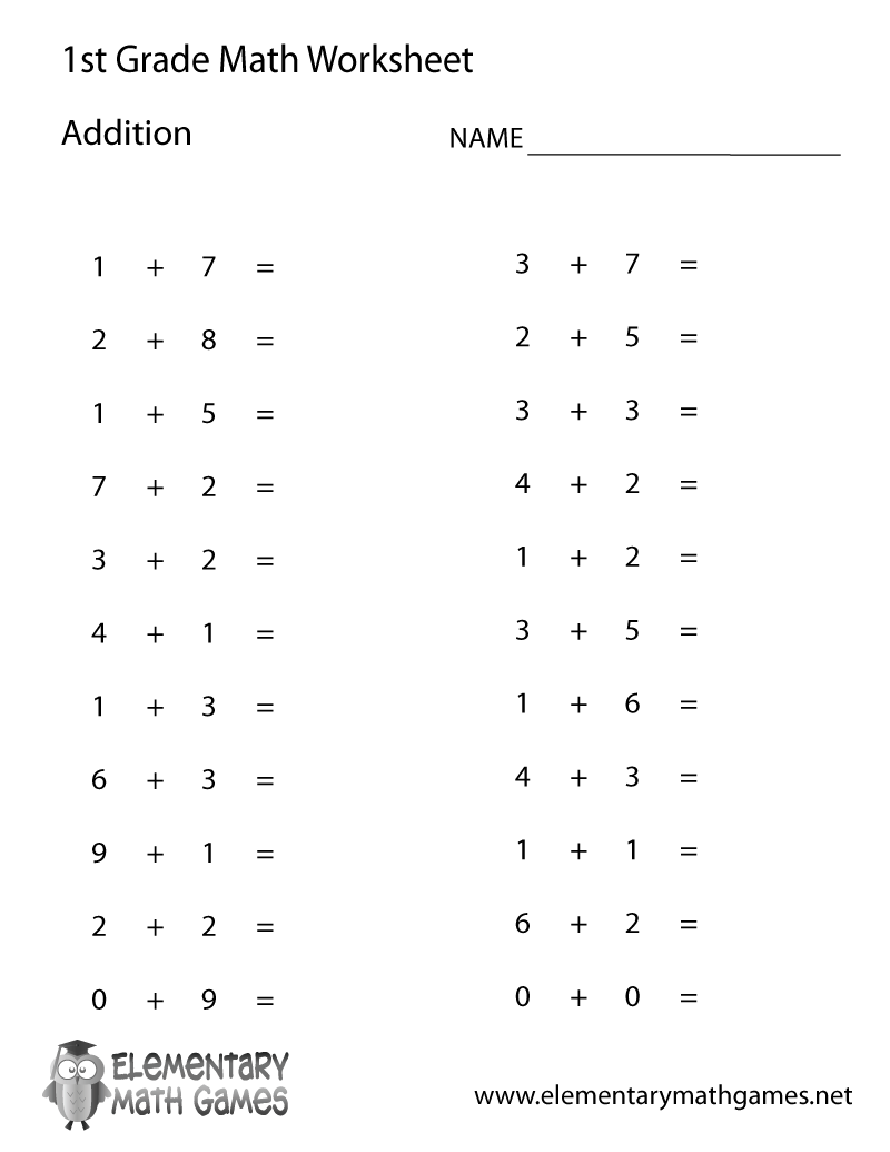 First Grade Simple Addition Worksheet Free 1st Grade Math Worksheet Templates To Customize Canva