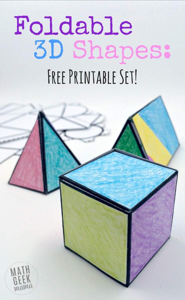 Foldable 3D Shapes FREE Printable Nets
