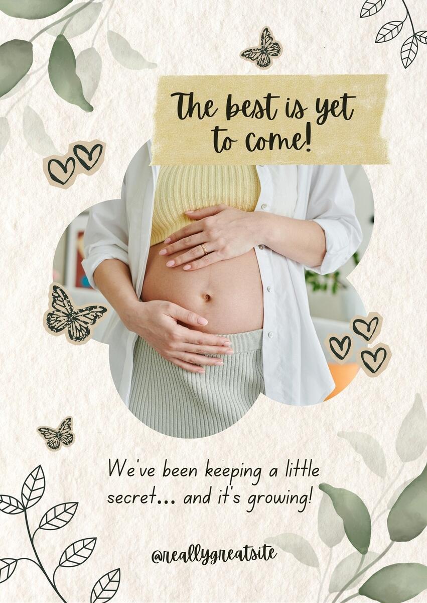 Free Custom Printable Pregnancy Announcement Templates Canva